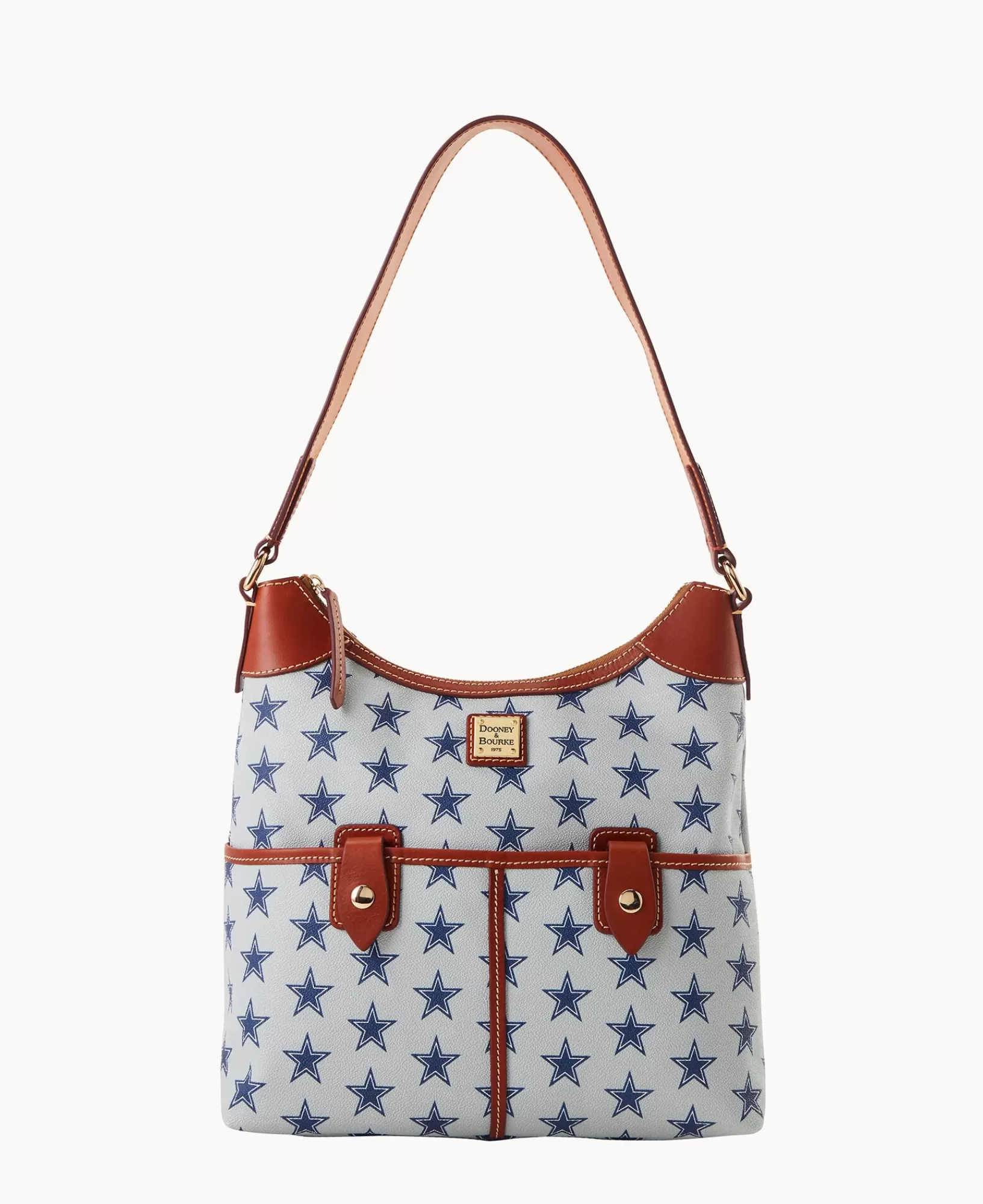 Shoulder Bags>Dooney & Bourke NFL Cowboys Zip Hobo Grey