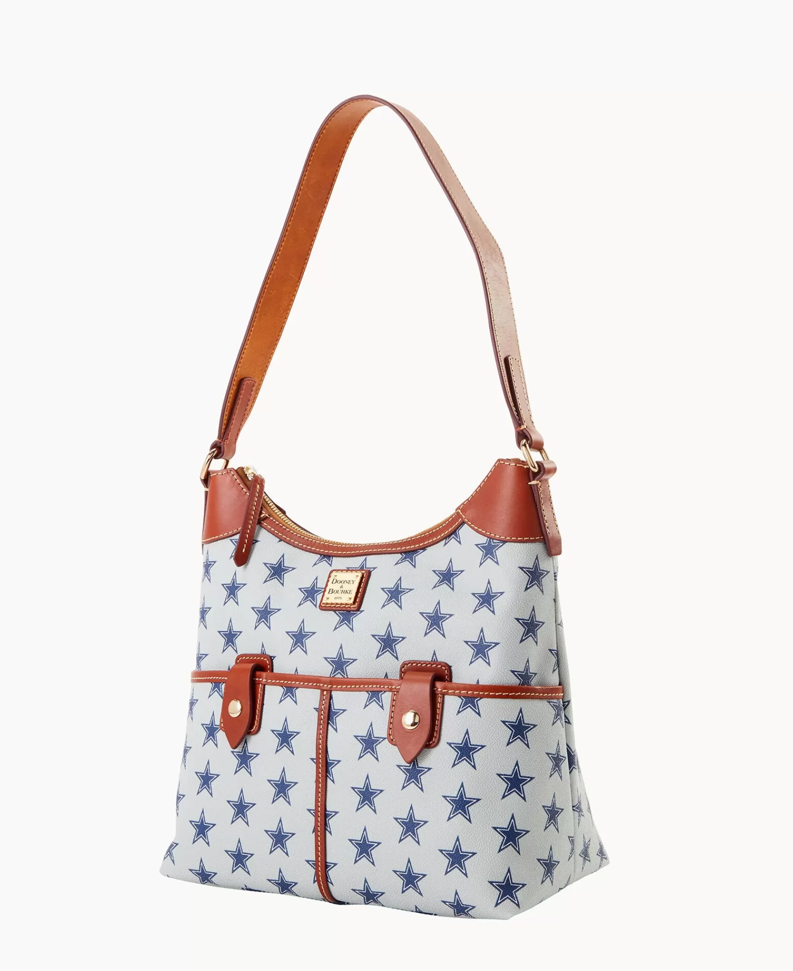 Shoulder Bags>Dooney & Bourke NFL Cowboys Zip Hobo Grey