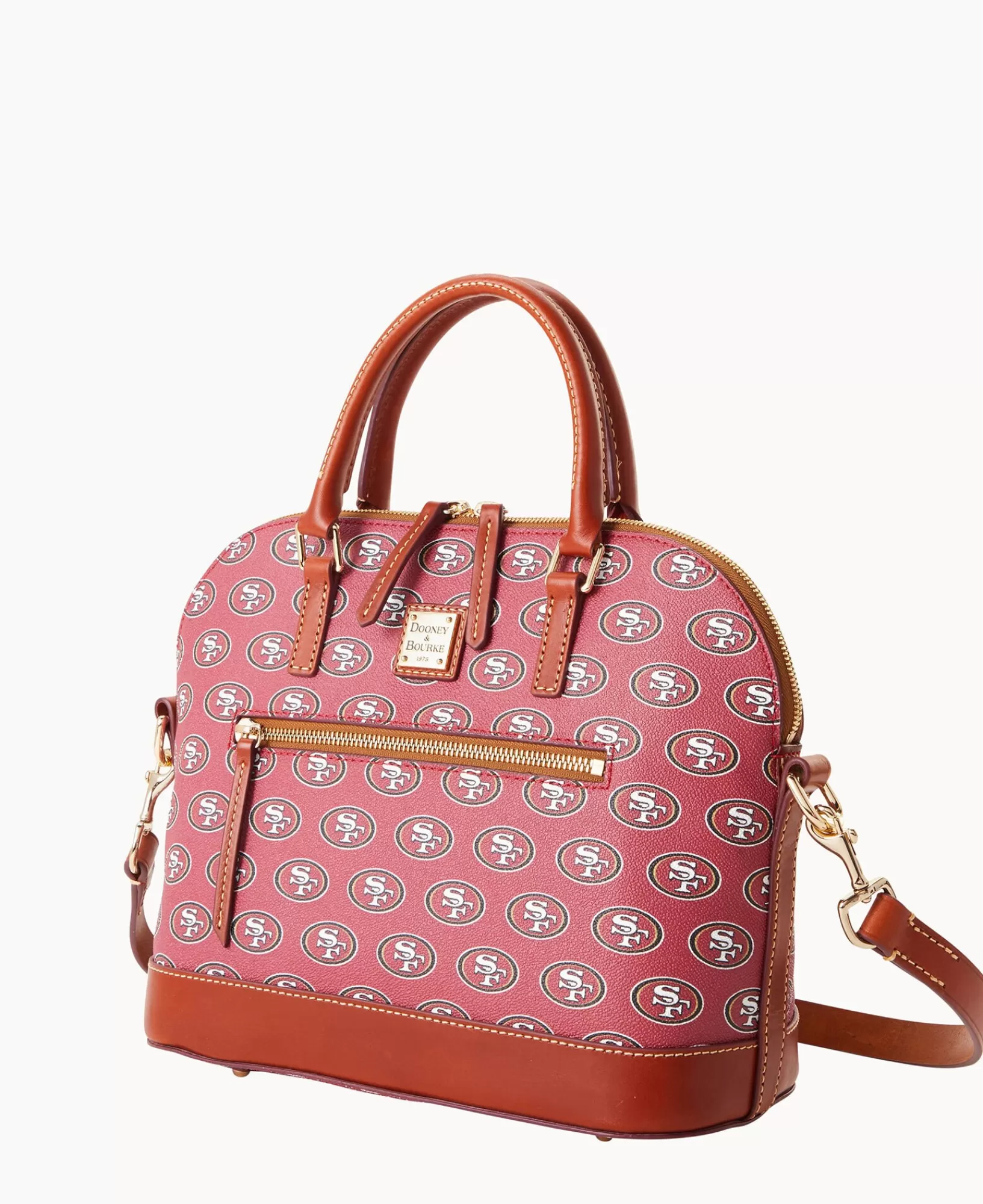 Shoulder Bags | Satchels>Dooney & Bourke NFL 49Ers Domed Zip Satchel Red