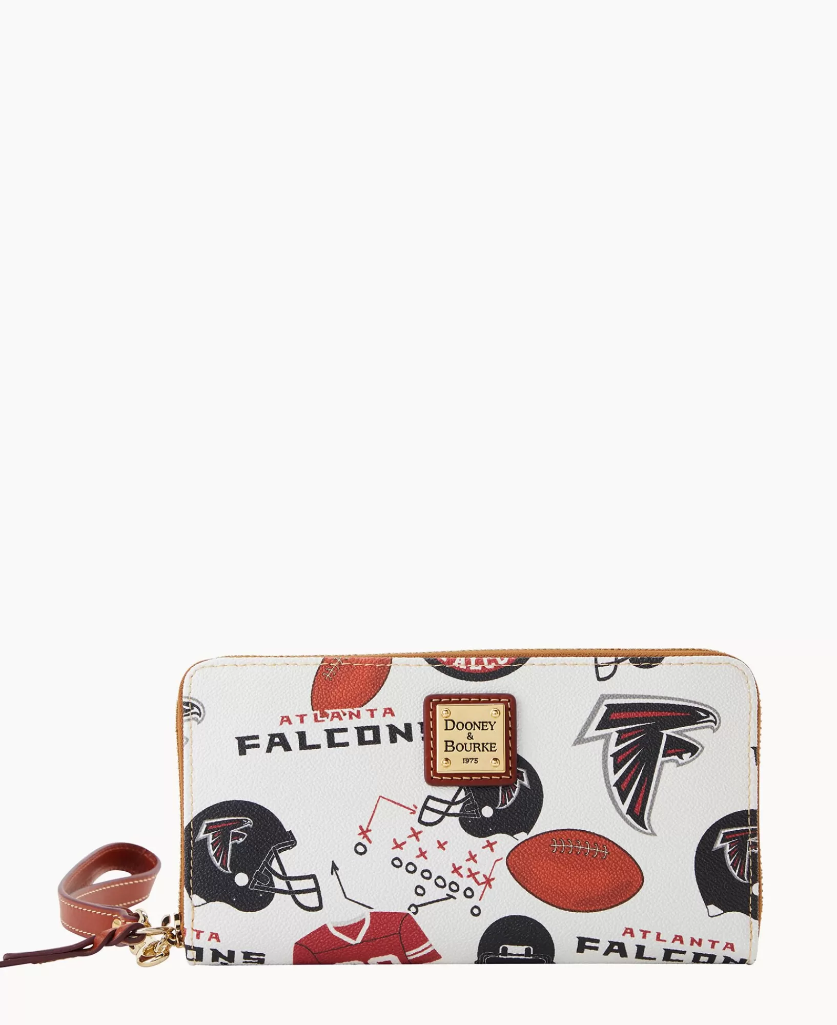 Wristlets | Wallets>Dooney & Bourke NFL Falcons Large Zip Around Wristlet WhiteMulti