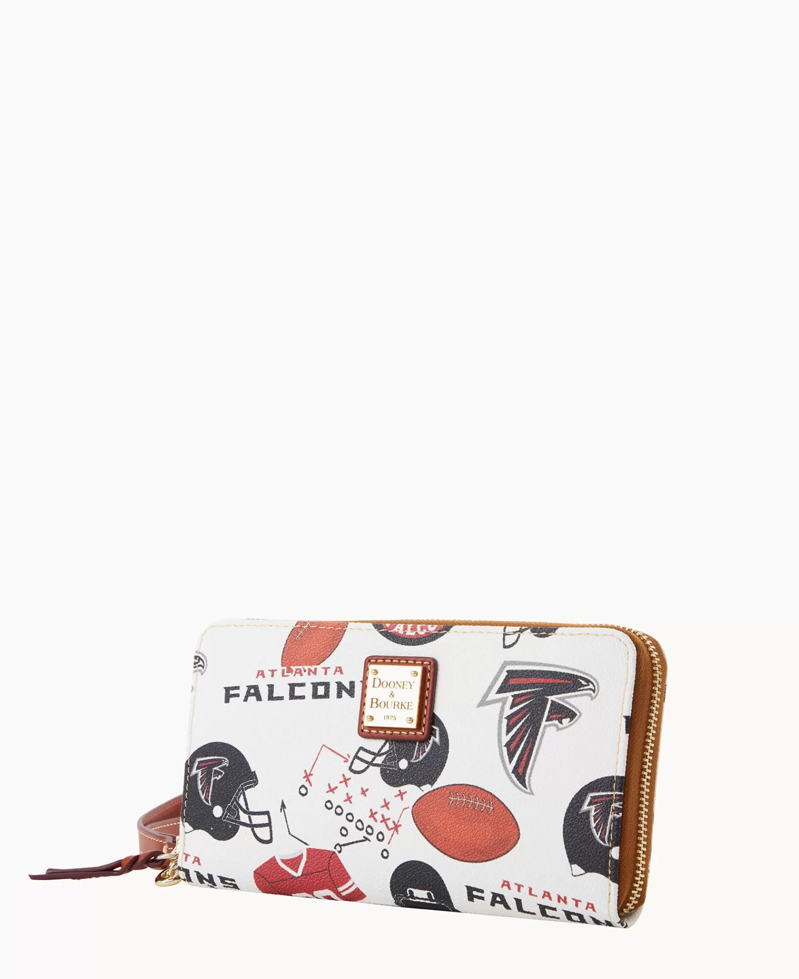 Wristlets | Wallets>Dooney & Bourke NFL Falcons Large Zip Around Wristlet WhiteMulti