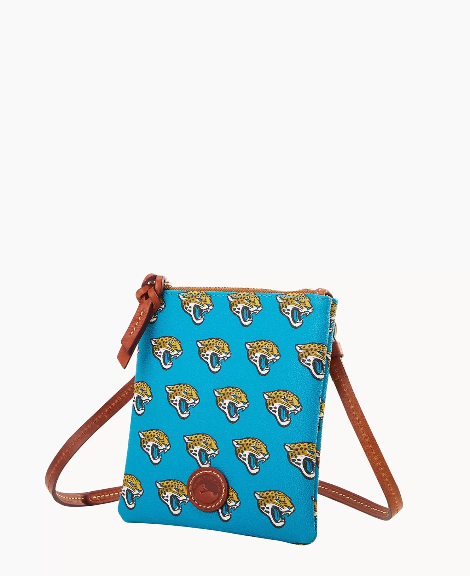 Shoulder Bags | Crossbodies>Dooney & Bourke NFL Jaguars Small North South Top Zip Crossbody Turquoise