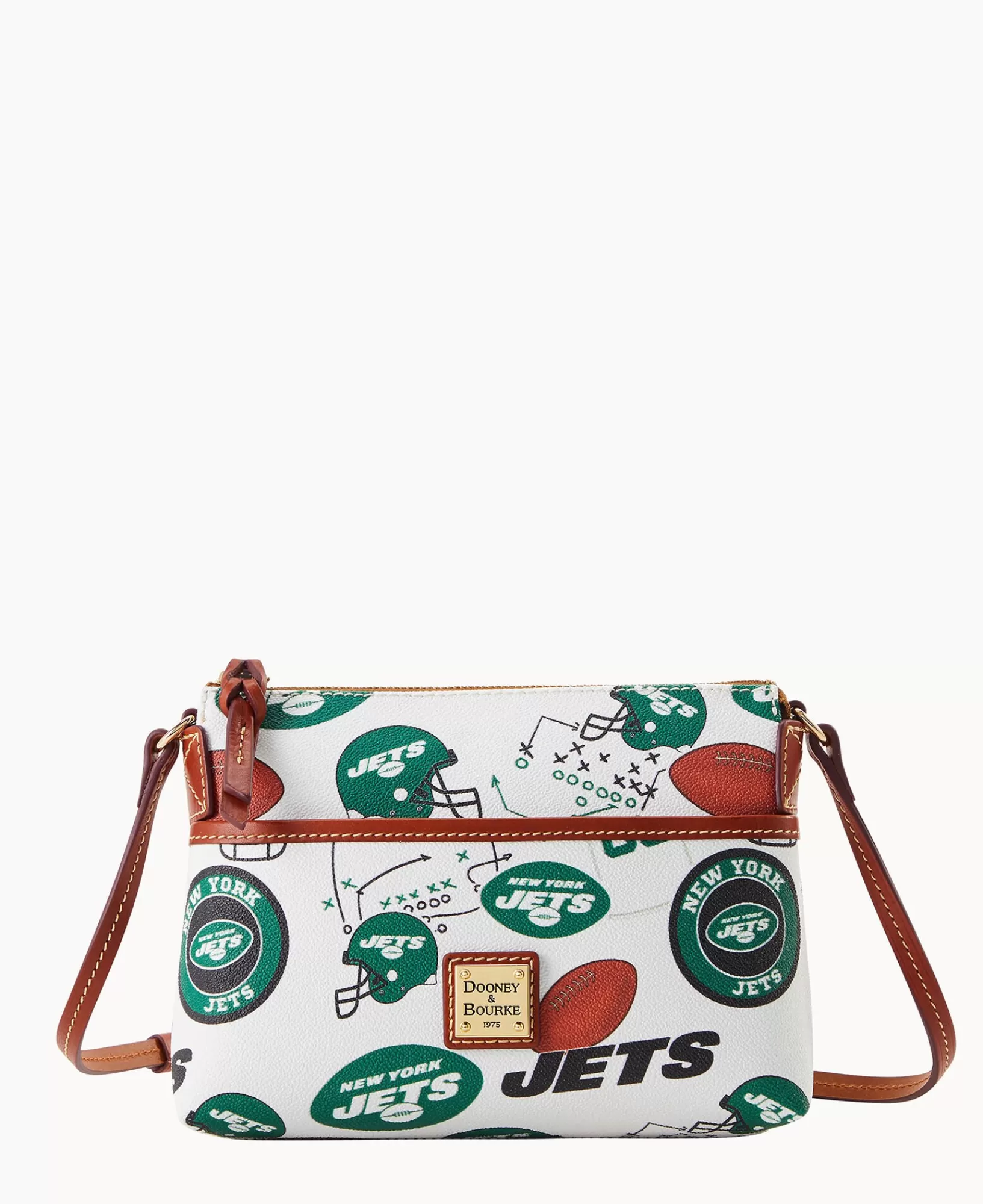 Shoulder Bags | Crossbodies>Dooney & Bourke NFL Jets Ginger Crossbody WhiteMulti