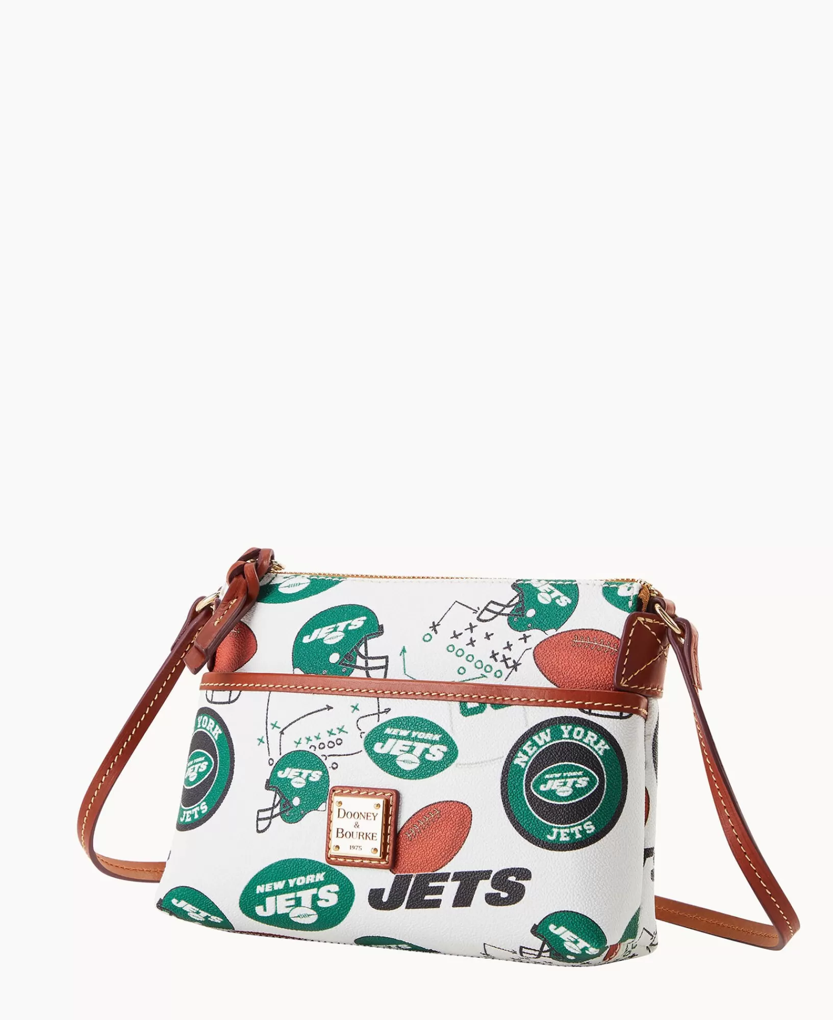 Shoulder Bags | Crossbodies>Dooney & Bourke NFL Jets Ginger Crossbody WhiteMulti