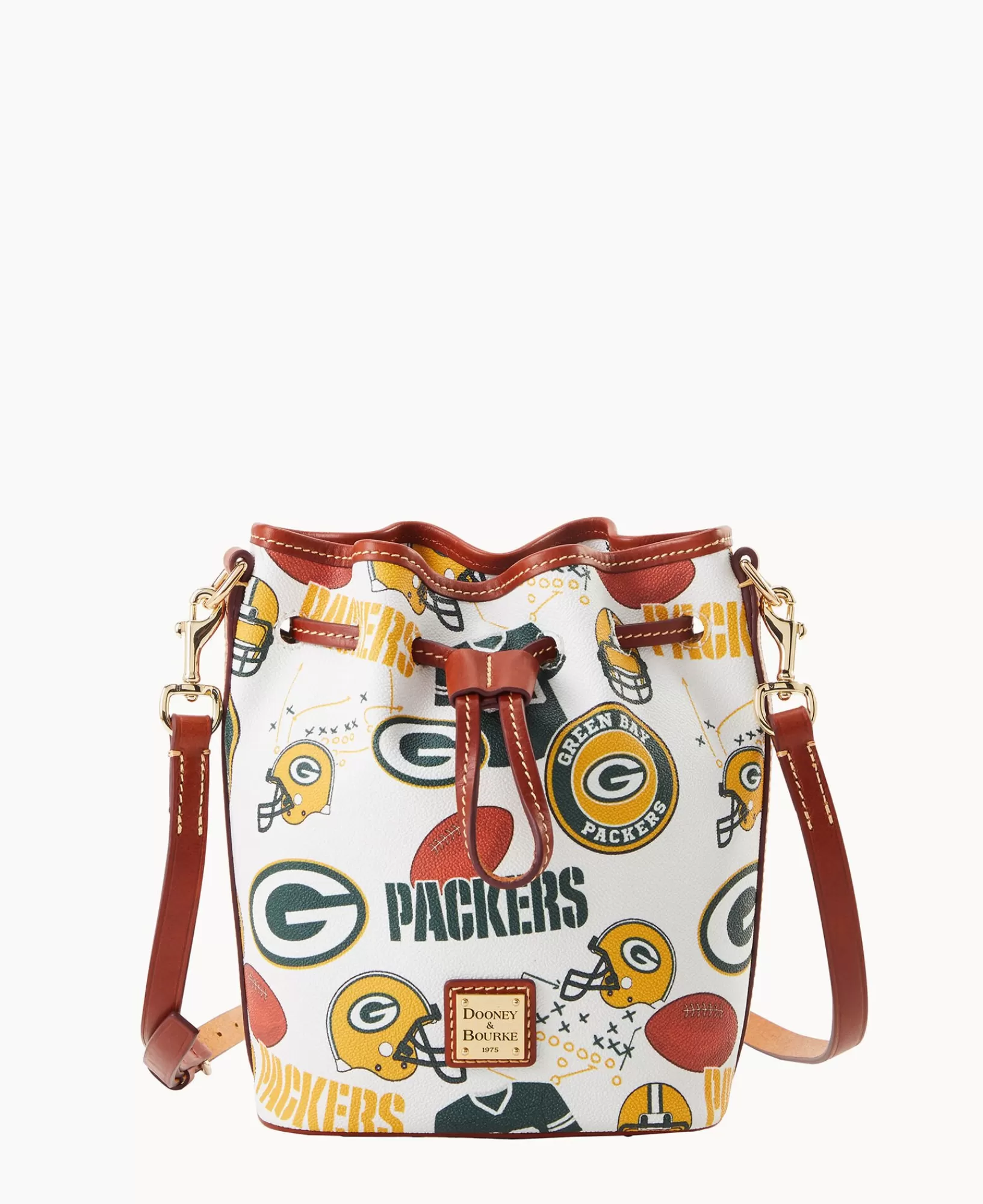 Shoulder Bags | Crossbodies>Dooney & Bourke NFL Packers Small Drawstring WhiteMulti