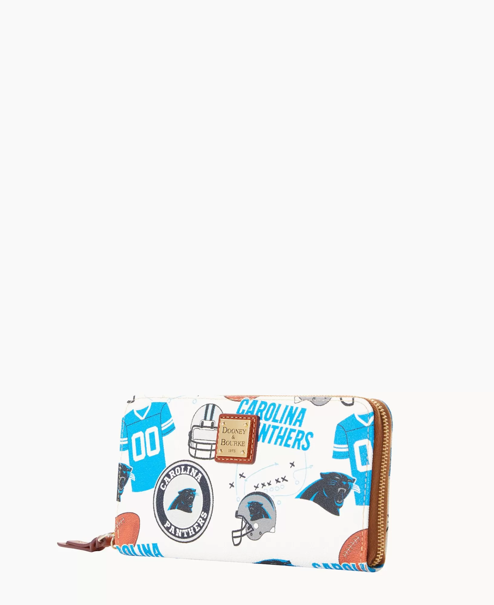 Wristlets | Wallets>Dooney & Bourke NFL Panthers Large Zip Around Wristlet WhiteMulti