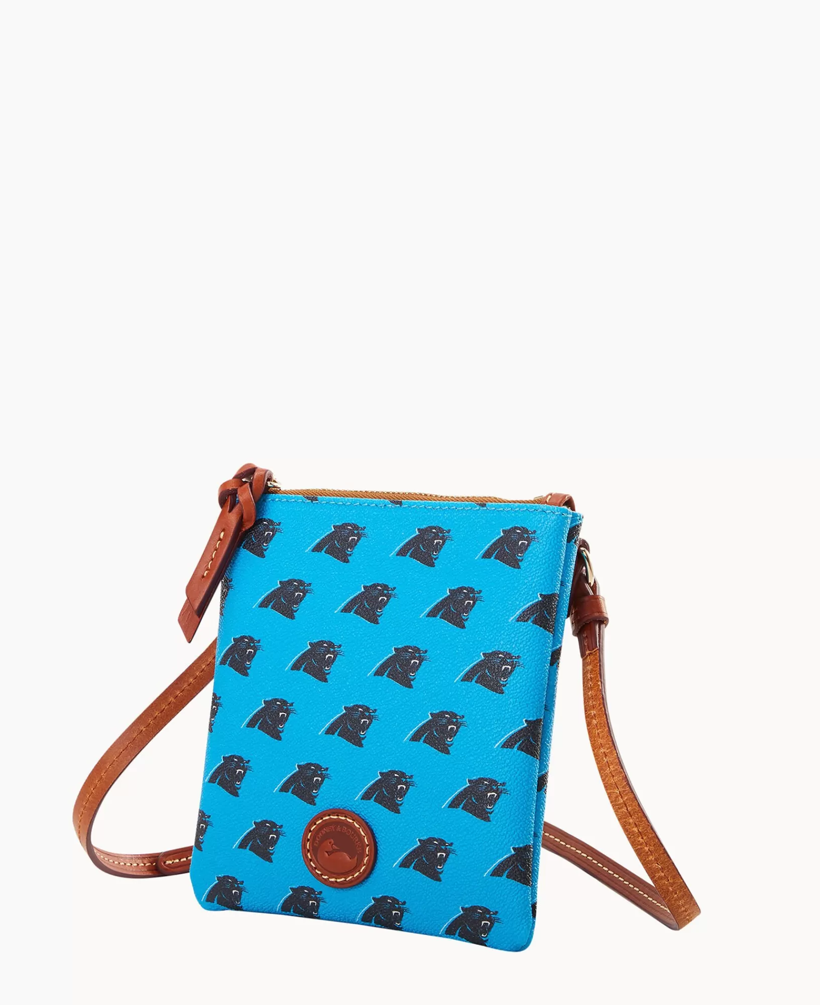 Shoulder Bags | Crossbodies>Dooney & Bourke NFL Panthers Small North South Top Zip Crossbody Blue