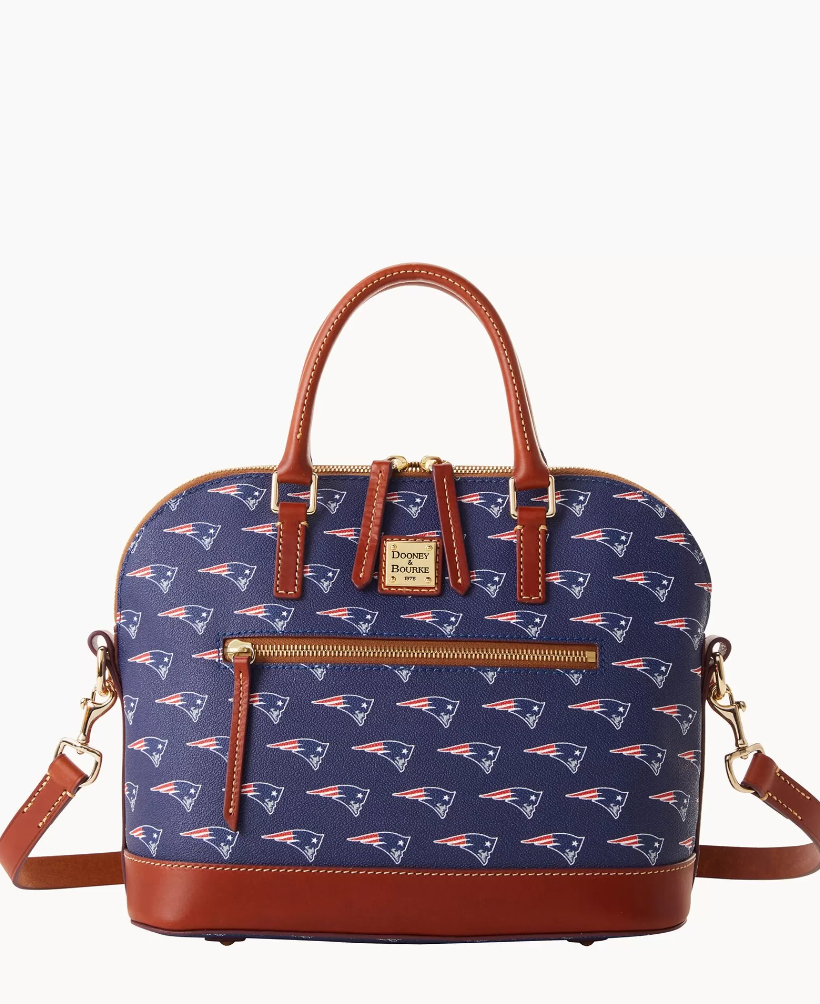 Shoulder Bags | Satchels>Dooney & Bourke NFL Patriots Domed Zip Satchel Navy