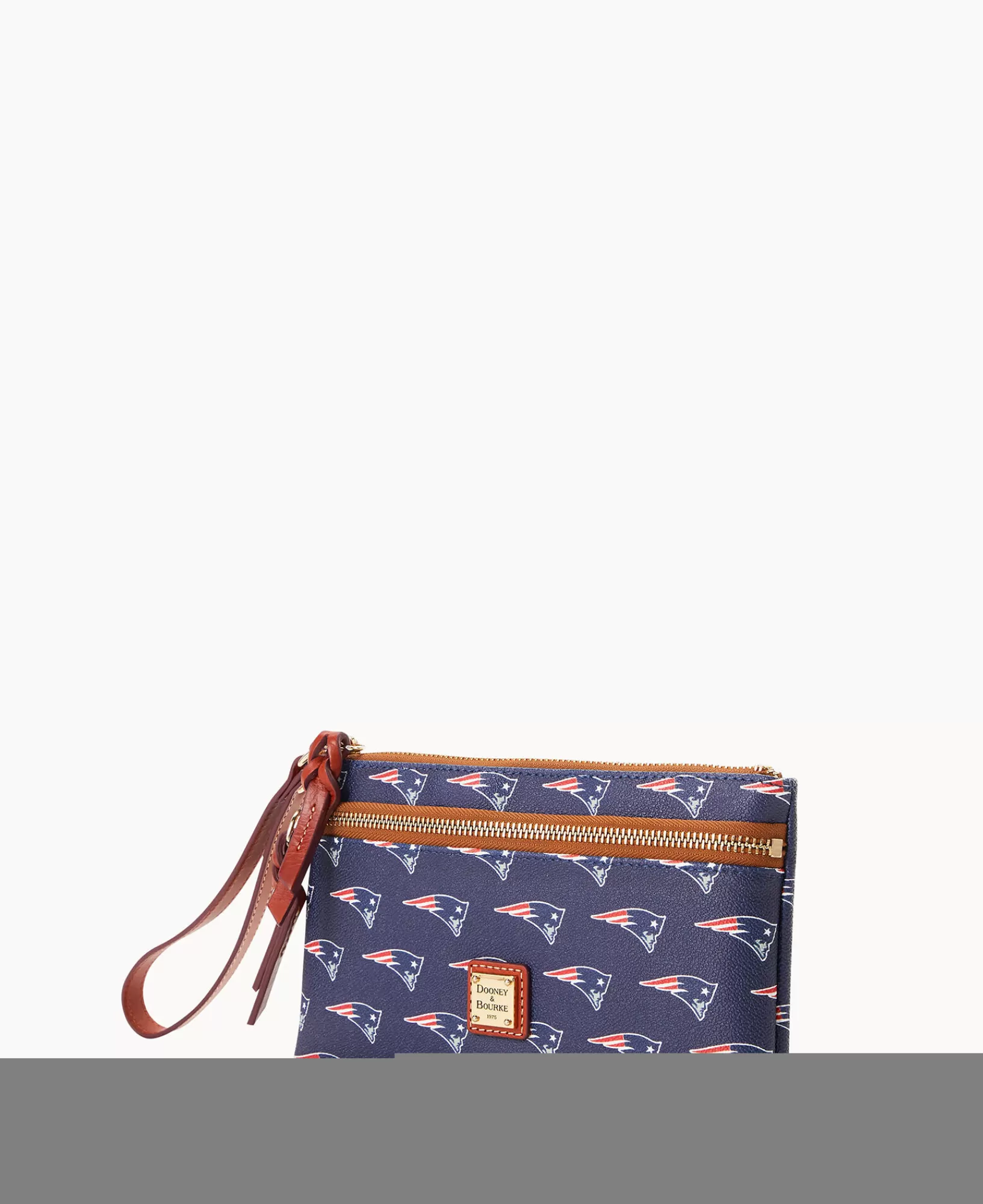 Wristlets | Wallets>Dooney & Bourke NFL Patriots Double Zip Wristlet Navy