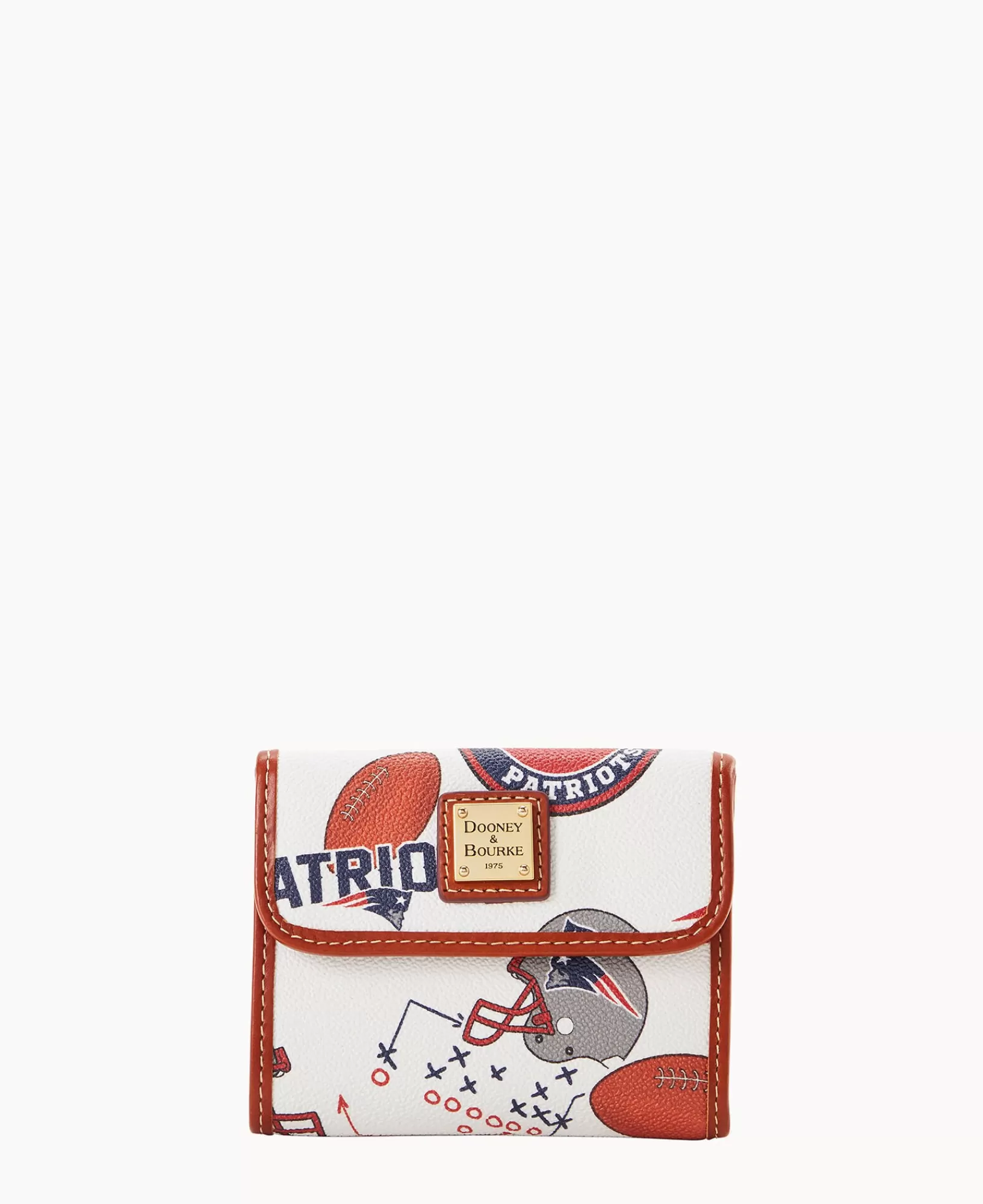 Wallets>Dooney & Bourke NFL Patriots Flap Credit Card Wallet WhiteMulti