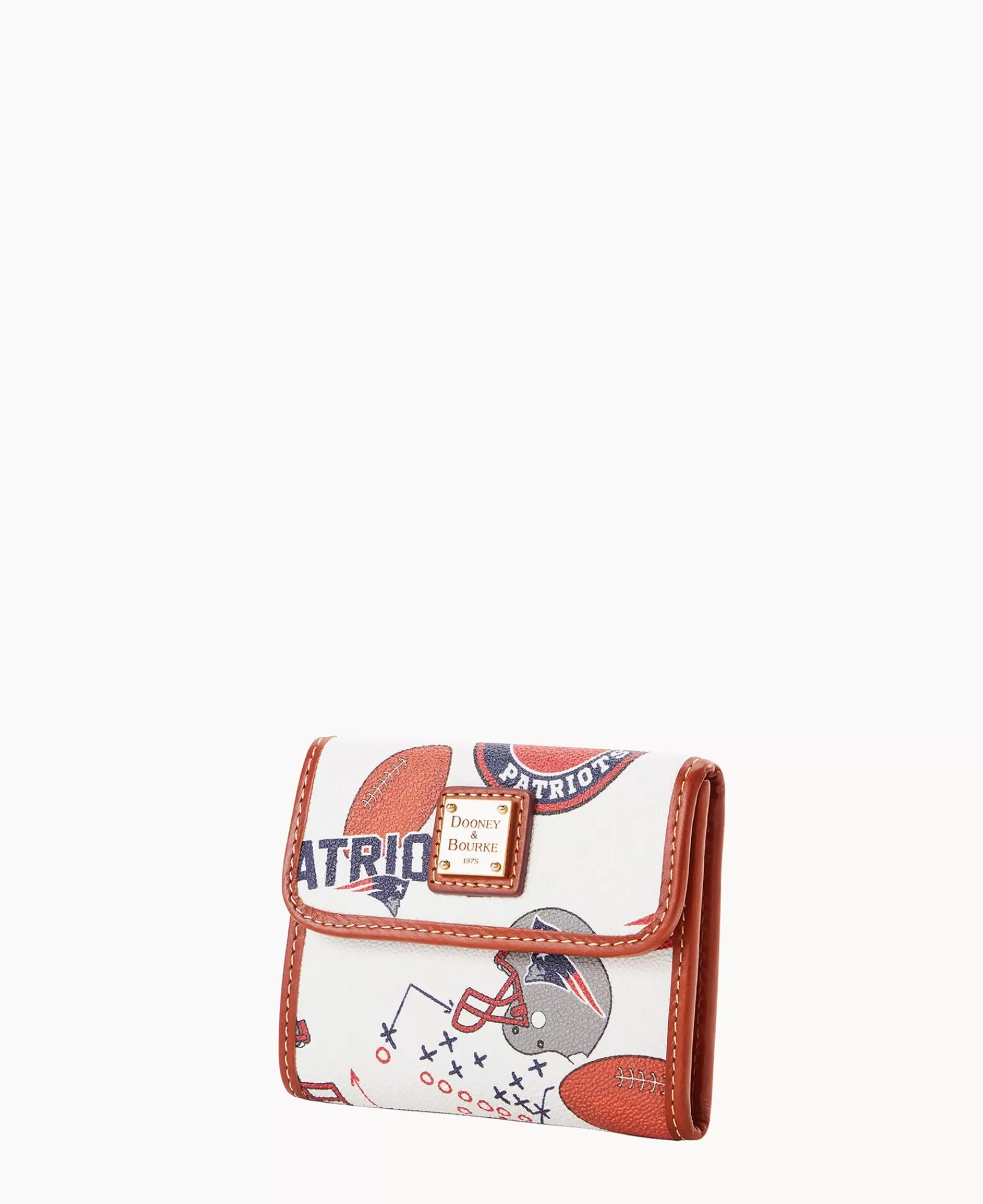 Wallets>Dooney & Bourke NFL Patriots Flap Credit Card Wallet WhiteMulti