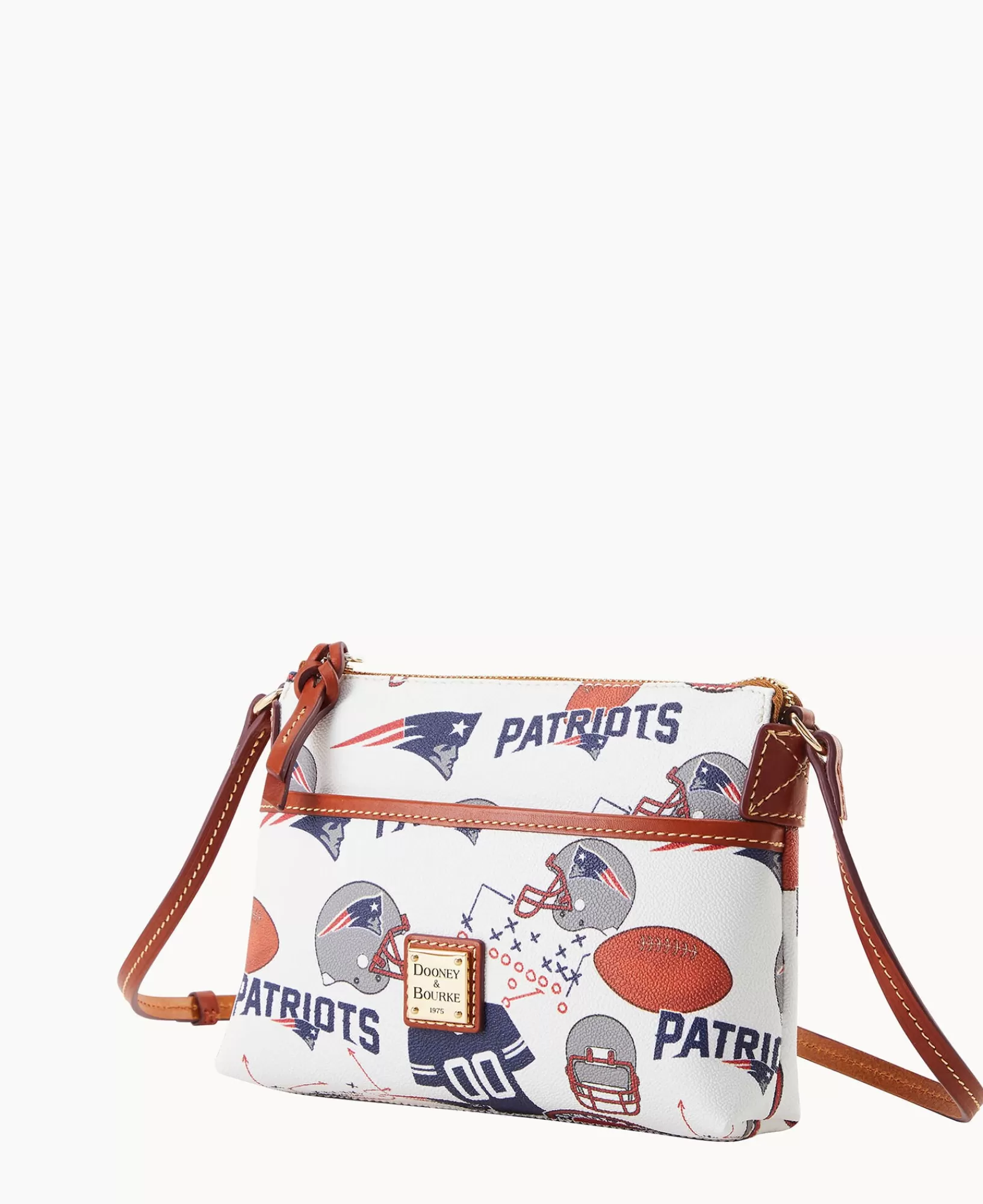 Shoulder Bags | Crossbodies>Dooney & Bourke NFL Patriots Ginger Crossbody WhiteMulti