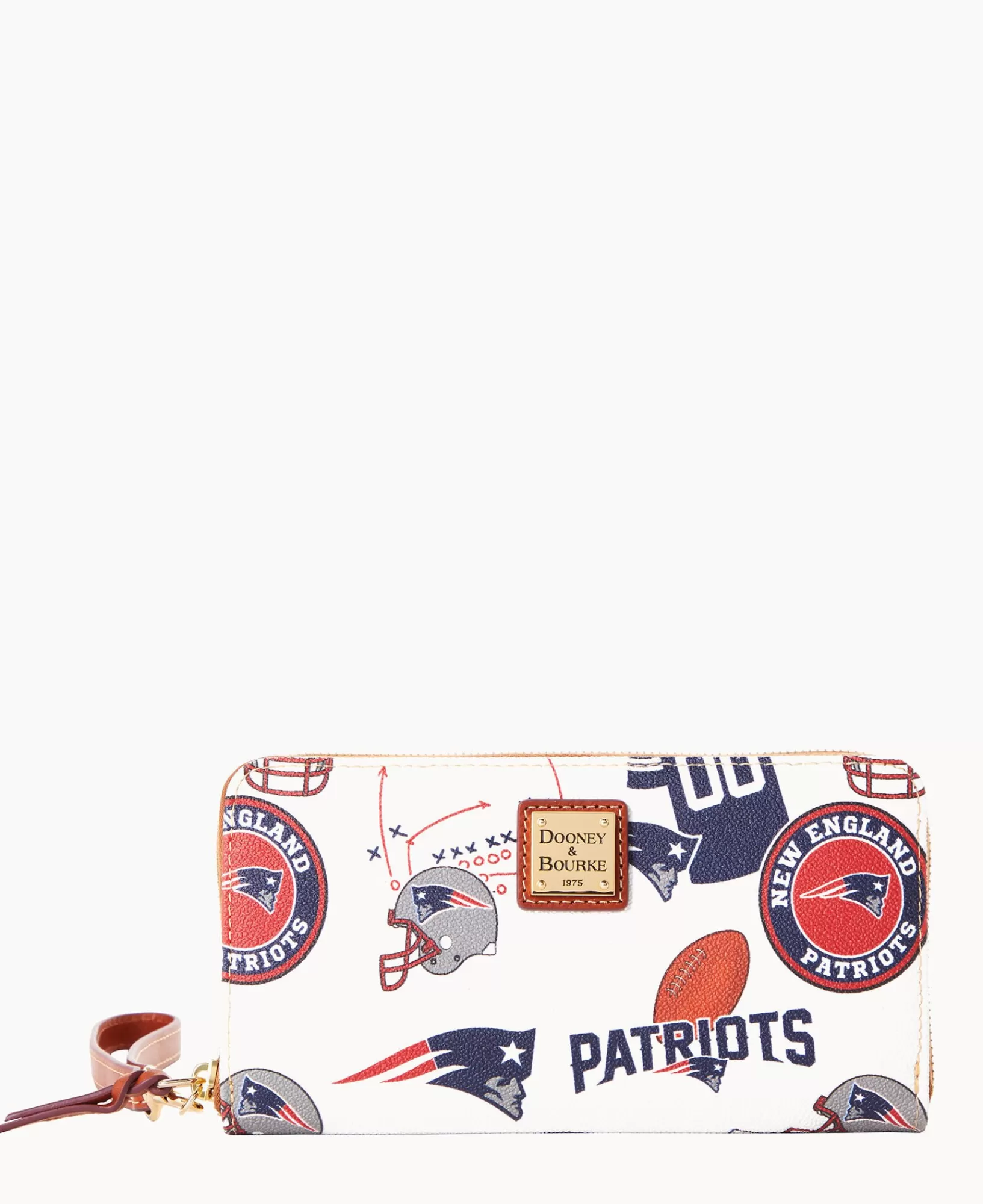 Wristlets | Wallets>Dooney & Bourke NFL Patriots Large Zip Around Wristlet WhiteMulti