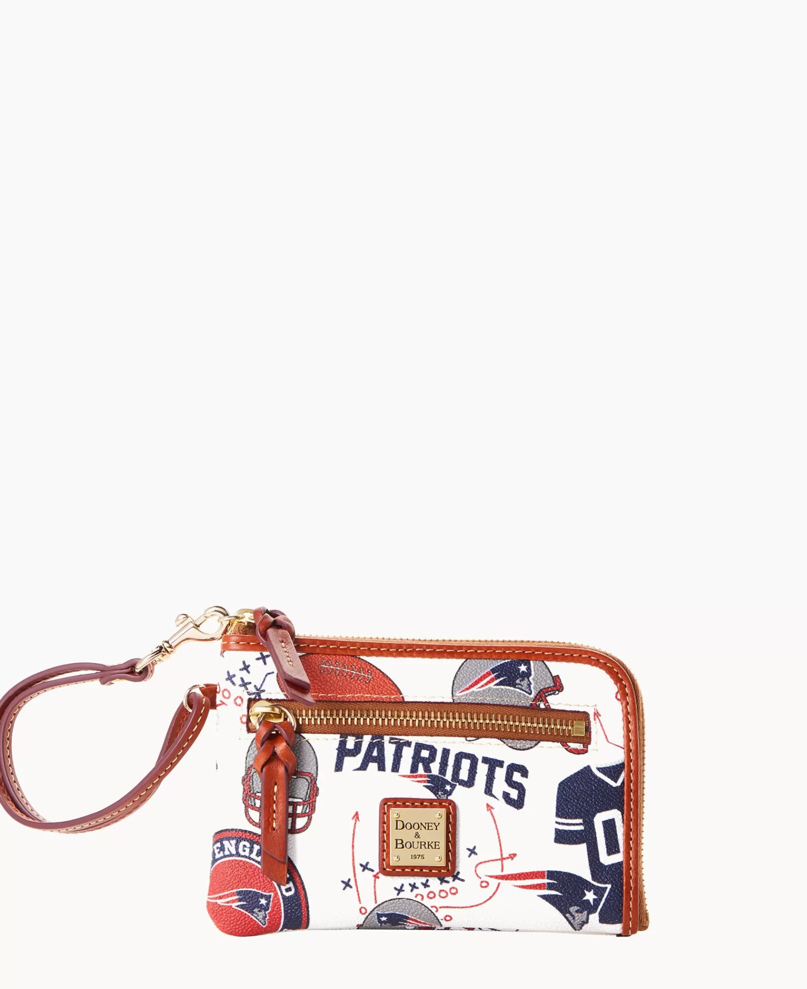 Wristlets | Wallets>Dooney & Bourke NFL Patriots Multi Function Zip Around WhiteMulti