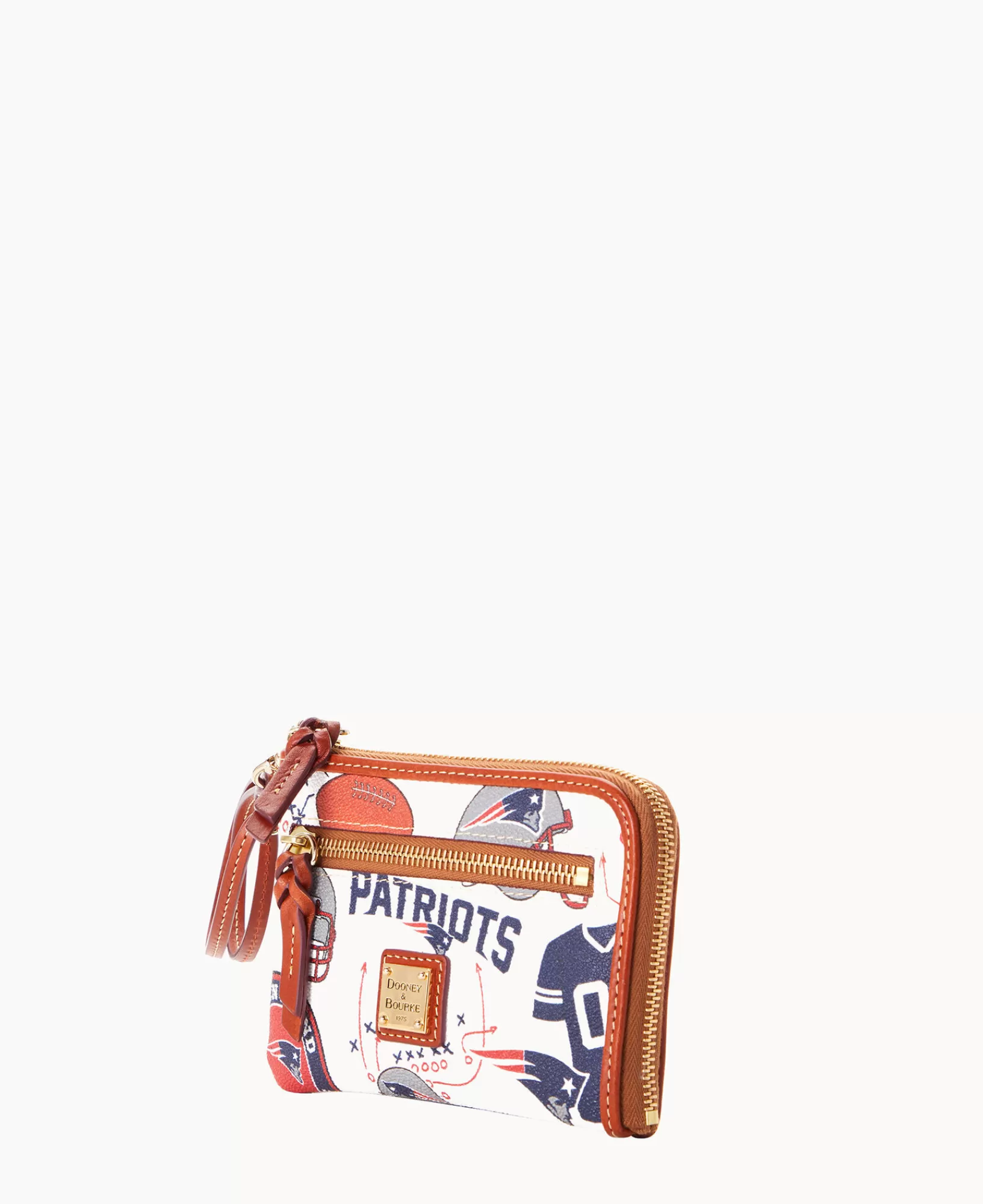 Wristlets | Wallets>Dooney & Bourke NFL Patriots Multi Function Zip Around WhiteMulti