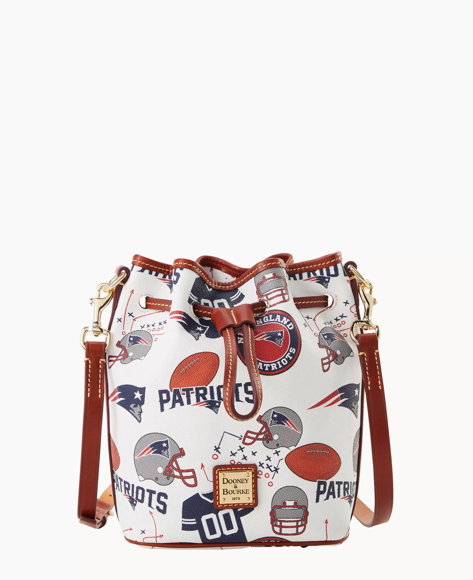 Shoulder Bags | Crossbodies>Dooney & Bourke NFL Patriots Small Drawstring WhiteMulti