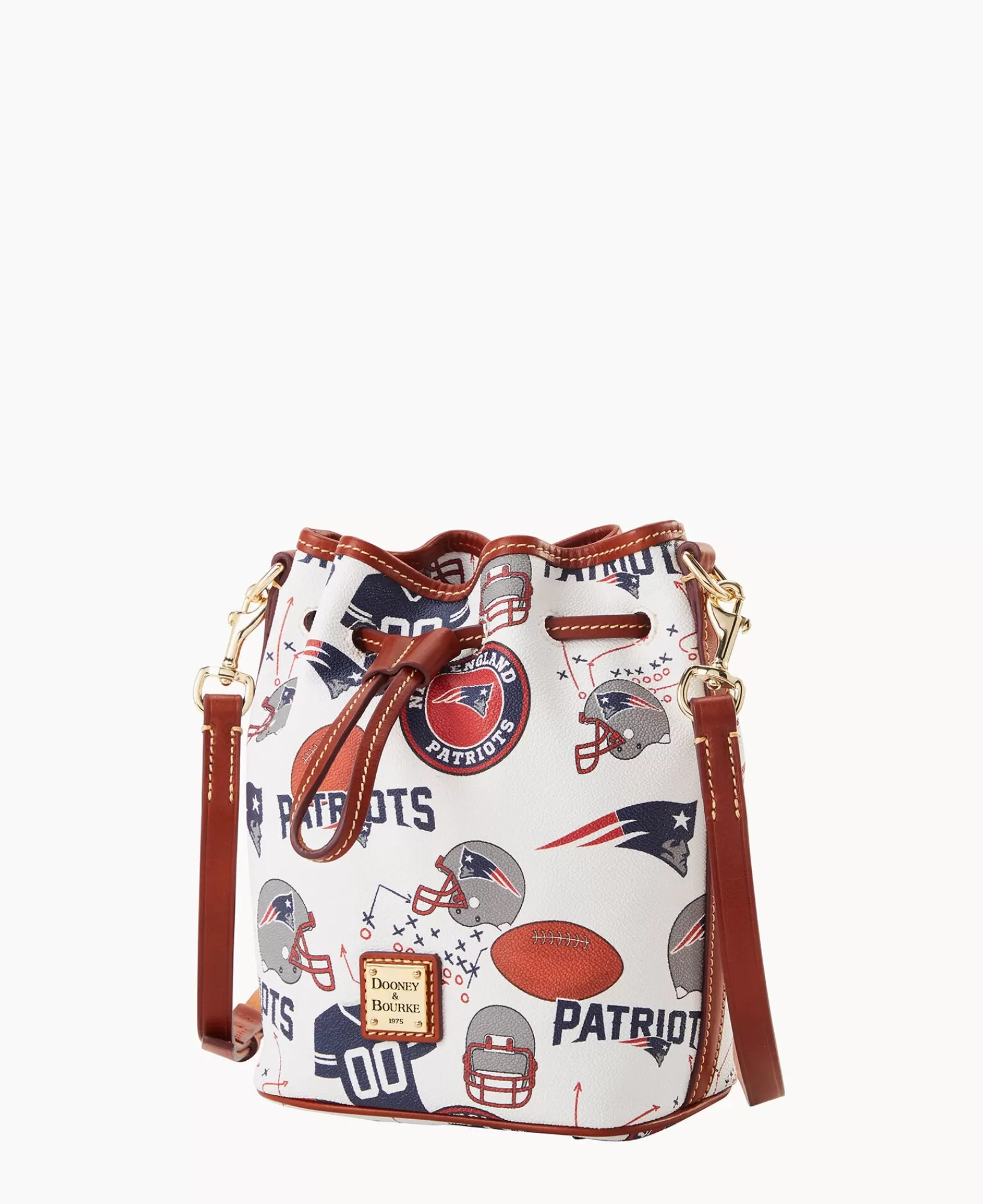 Shoulder Bags | Crossbodies>Dooney & Bourke NFL Patriots Small Drawstring WhiteMulti