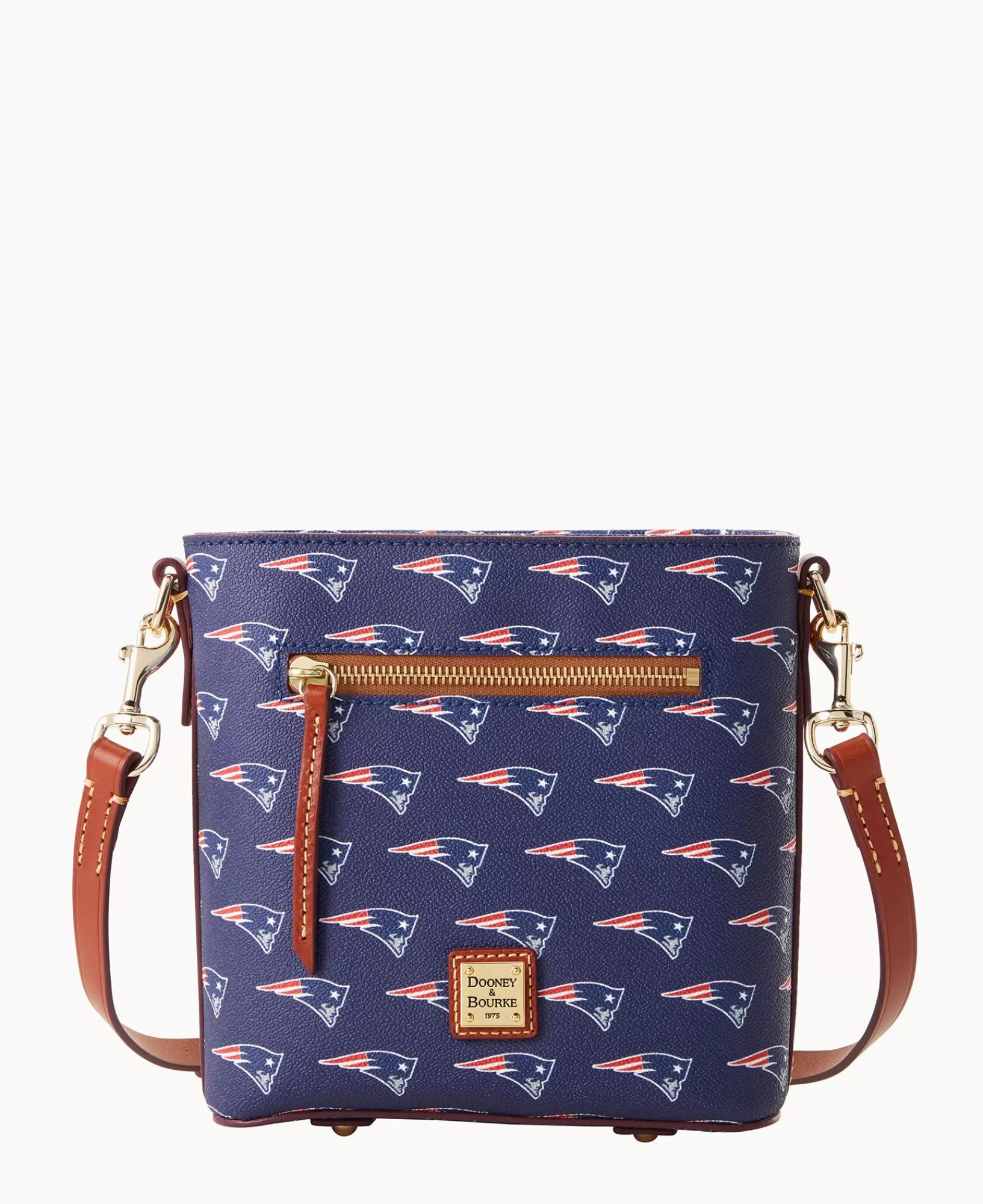 Shoulder Bags | Crossbodies>Dooney & Bourke NFL Patriots Small Zip Crossbody Navy