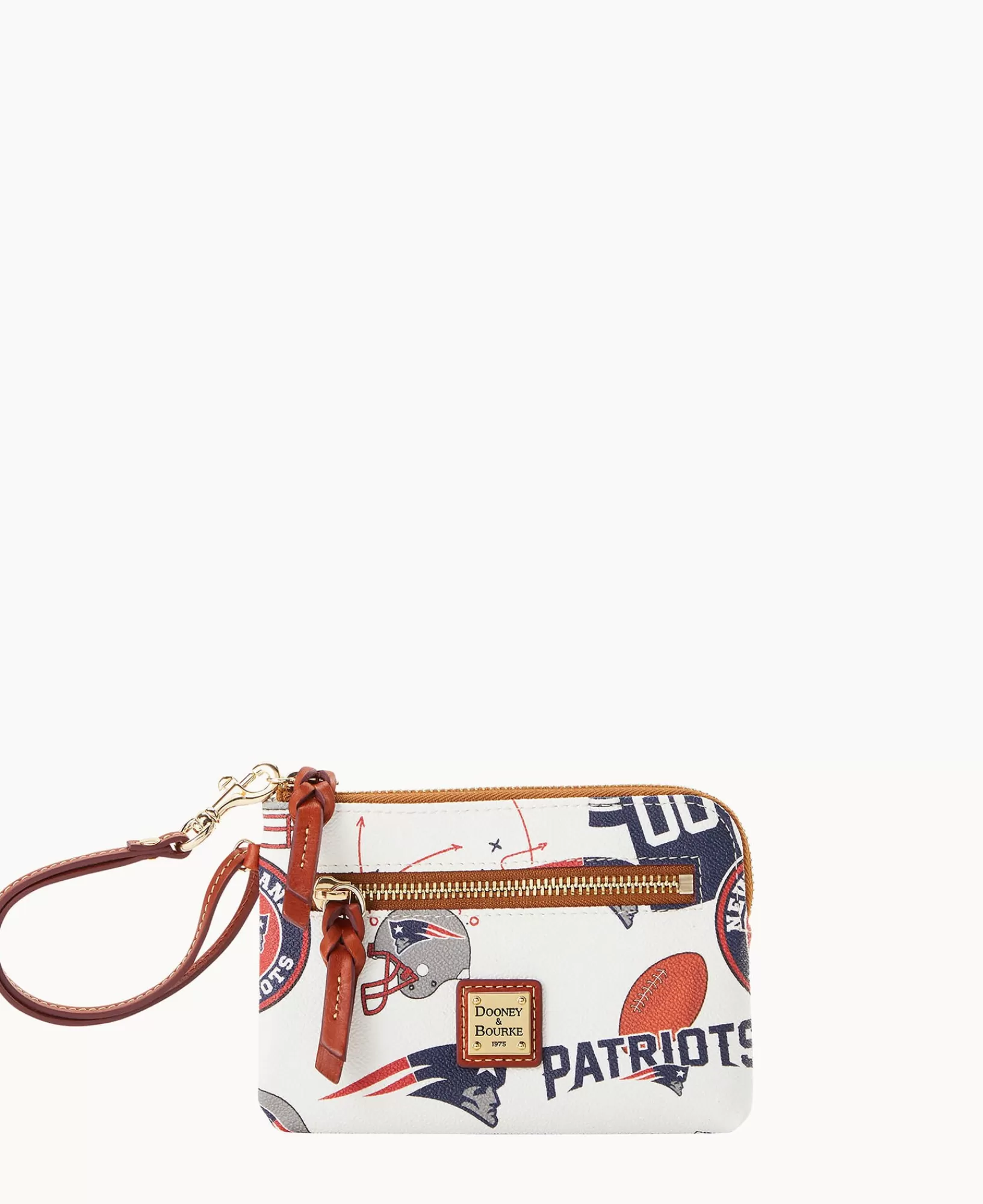 Wristlets | Wallets>Dooney & Bourke NFL Patriots Zip Around Wristlet WhiteMulti