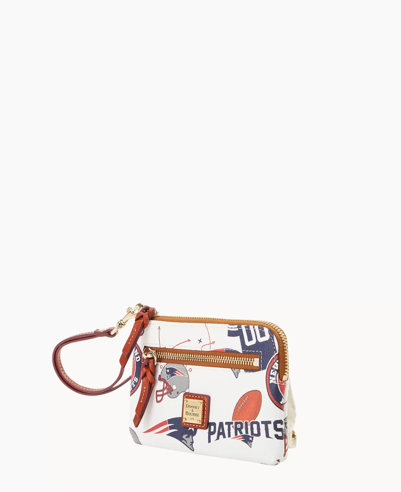 Wristlets | Wallets>Dooney & Bourke NFL Patriots Zip Around Wristlet WhiteMulti