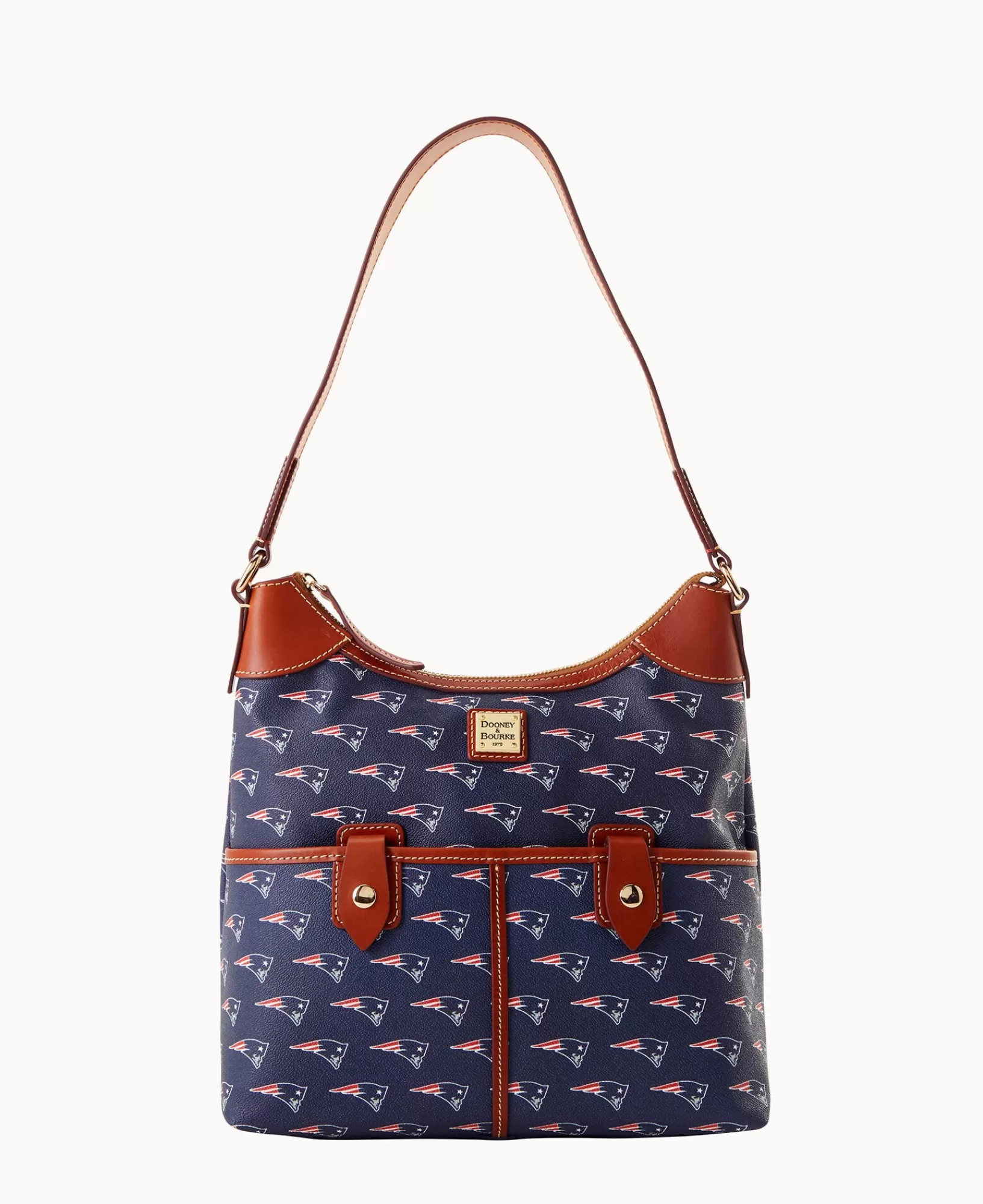 Shoulder Bags>Dooney & Bourke NFL Patriots Zip Hobo Navy