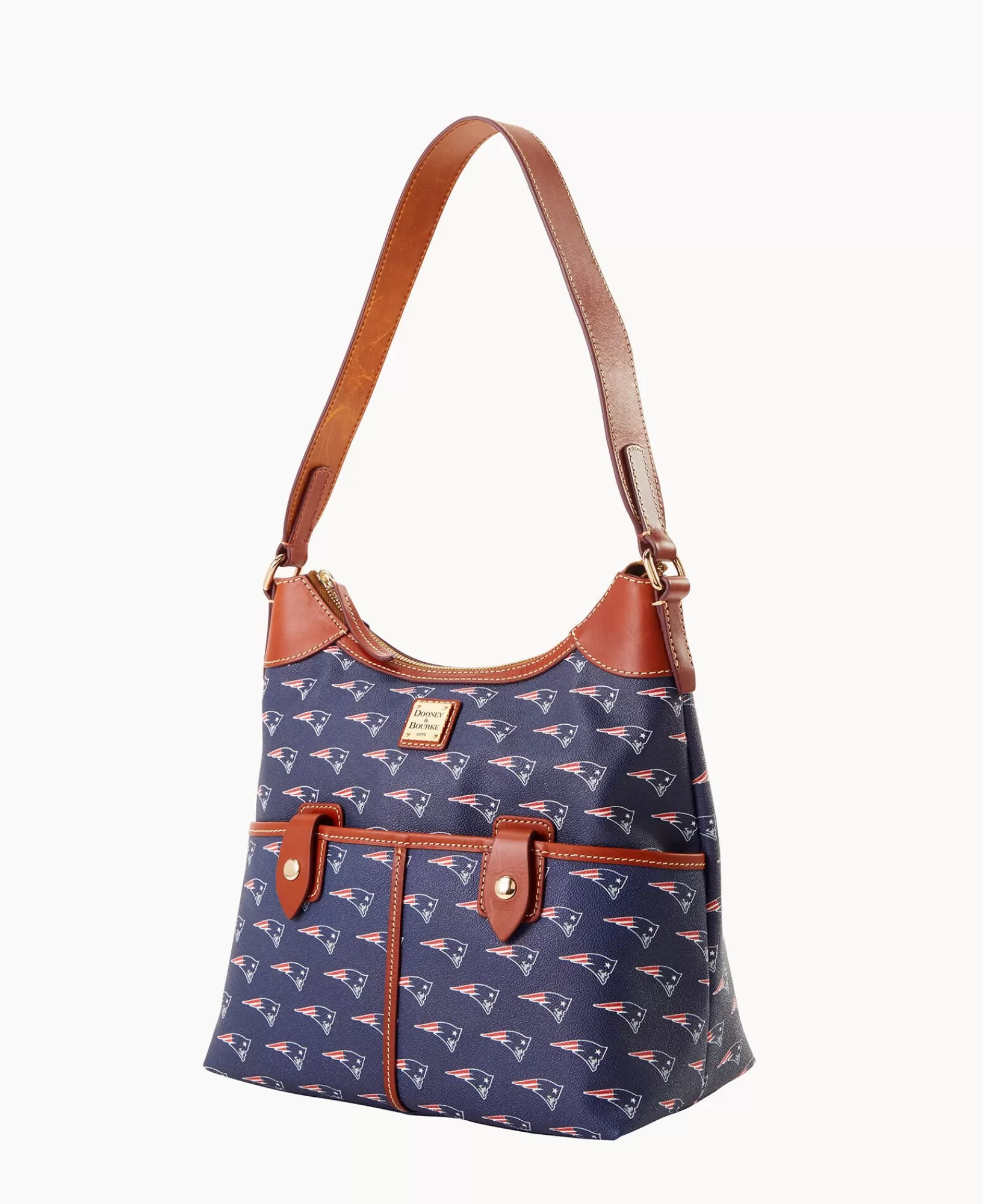 Shoulder Bags>Dooney & Bourke NFL Patriots Zip Hobo Navy