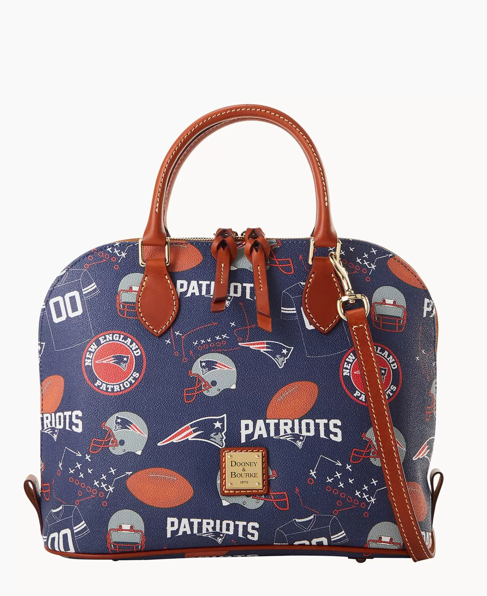 Shoulder Bags | Crossbodies>Dooney & Bourke NFL Patriots Zip Zip Satchel Navy