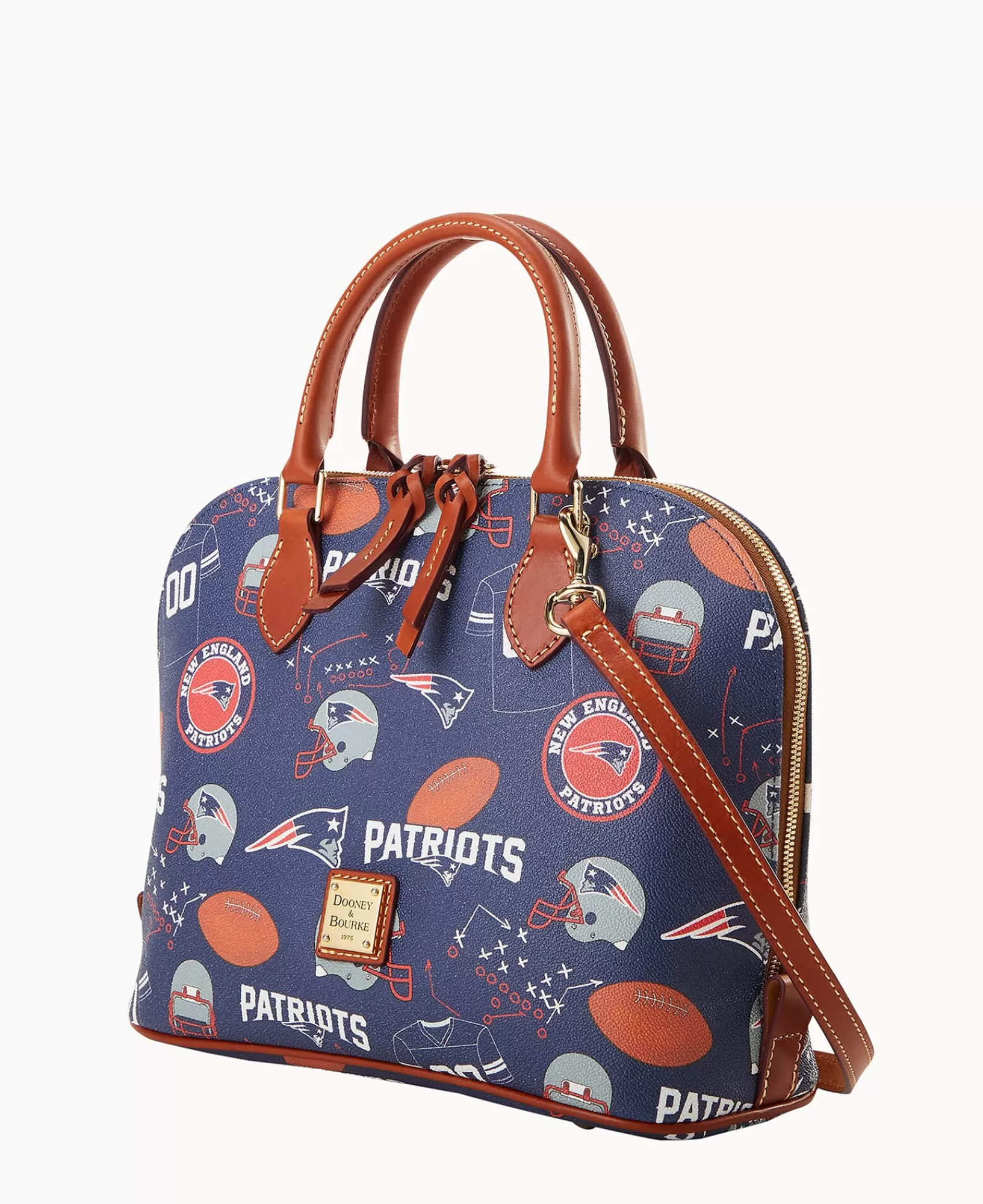 Shoulder Bags | Crossbodies>Dooney & Bourke NFL Patriots Zip Zip Satchel Navy