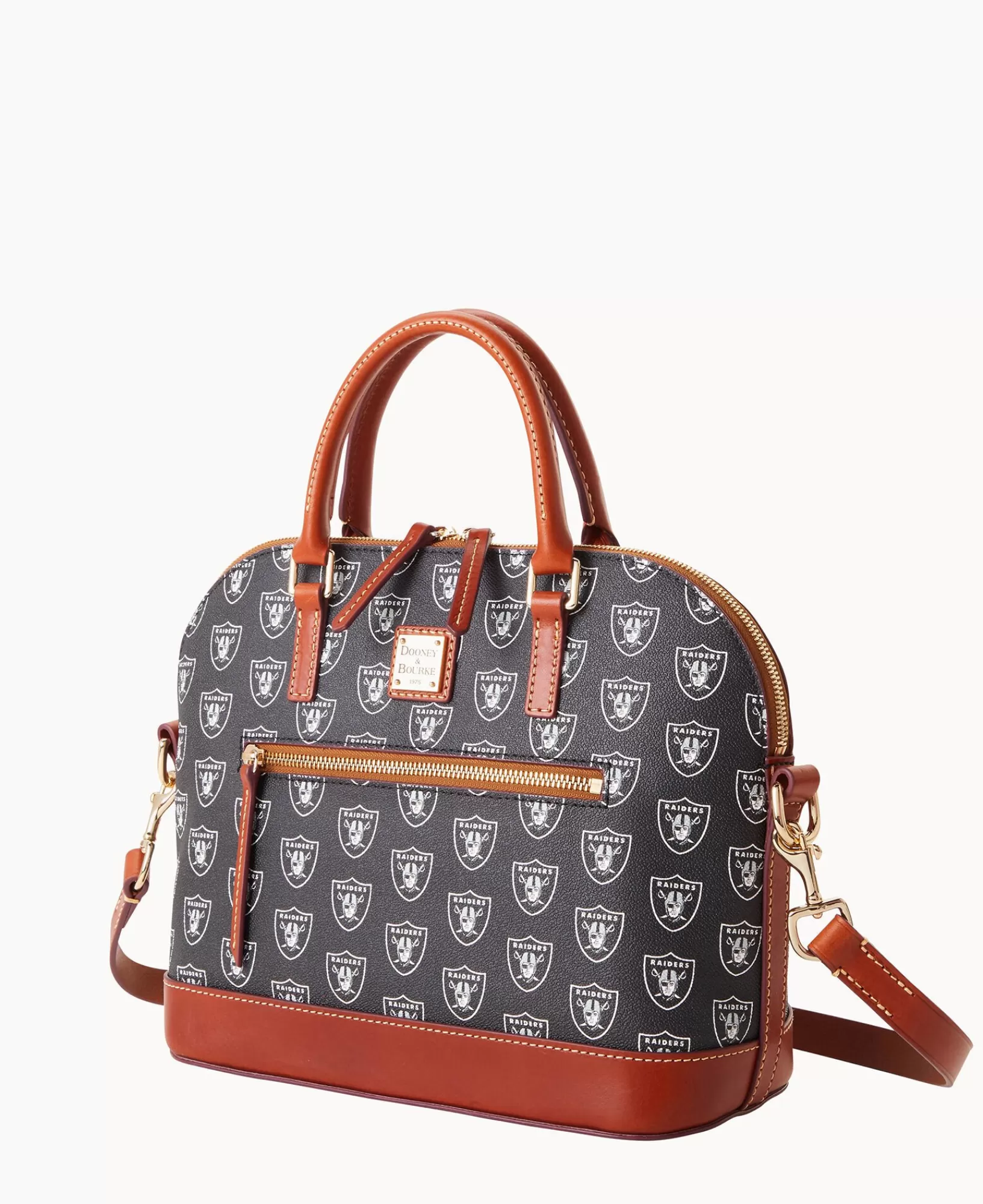 Shoulder Bags | Satchels>Dooney & Bourke NFL Raiders Domed Zip Satchel Black