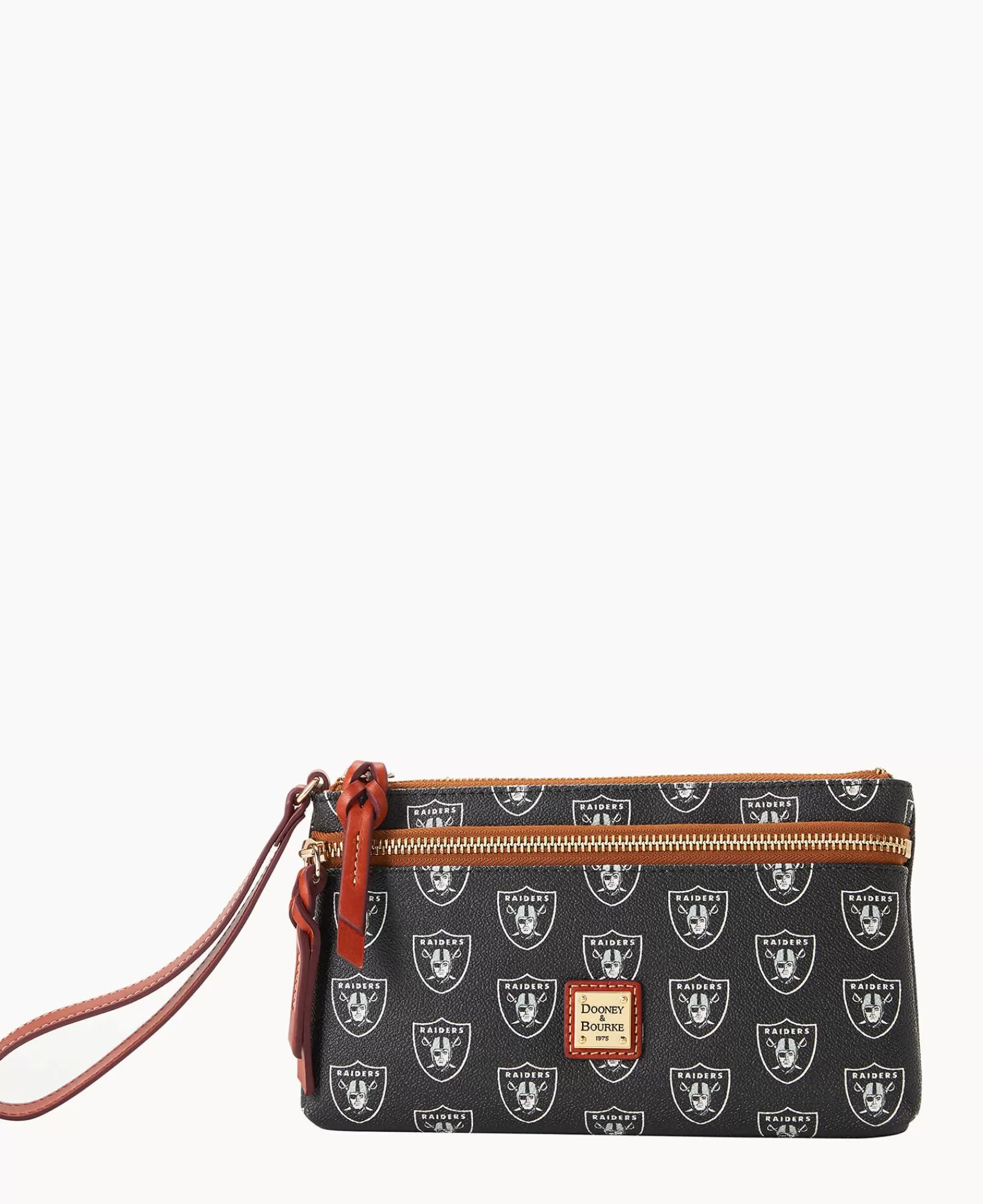 Wristlets | Wallets>Dooney & Bourke NFL Raiders Double Zip Wristlet Black