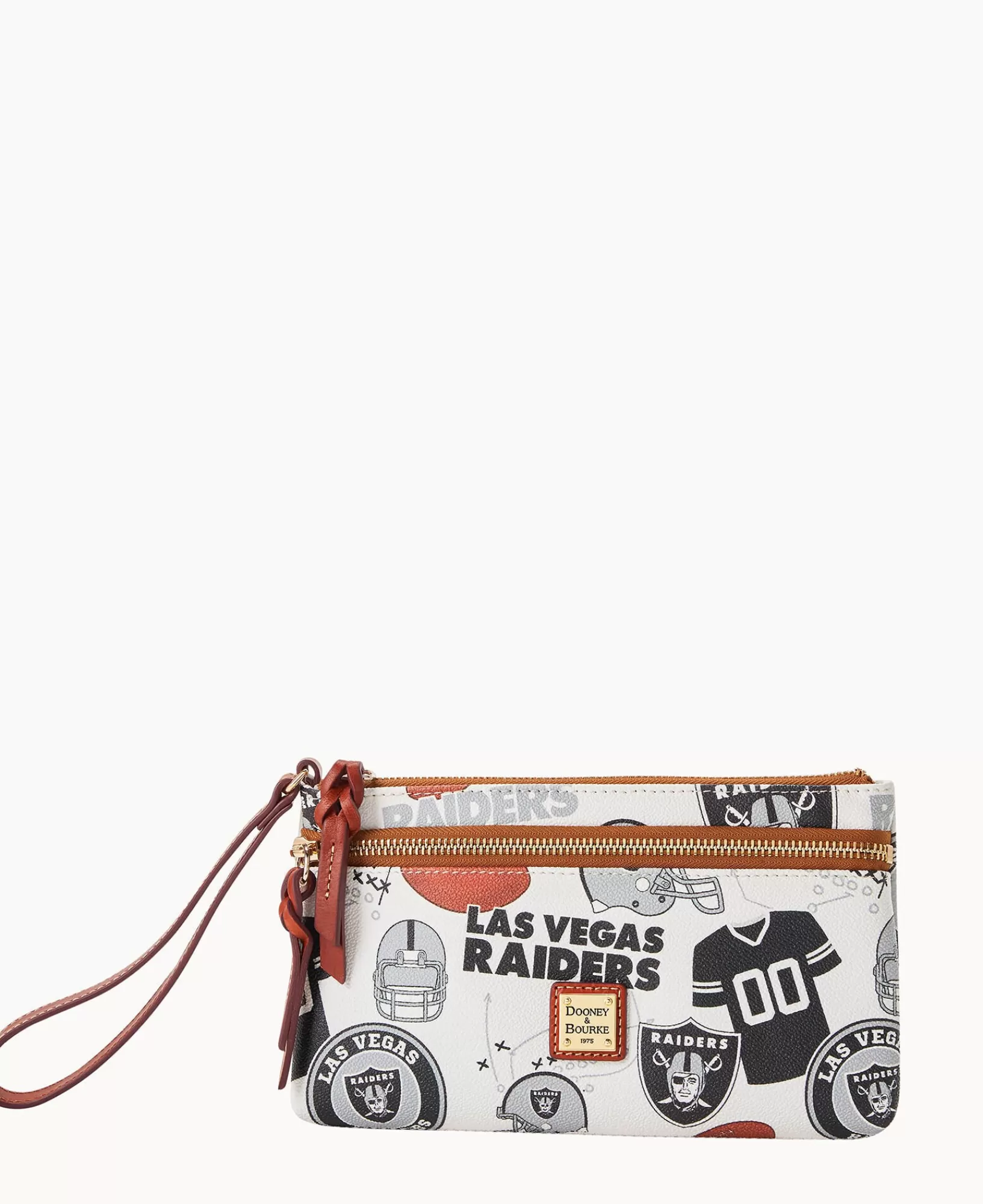 Wristlets | Wallets>Dooney & Bourke NFL Raiders Double Zip Wristlet WhiteMulti