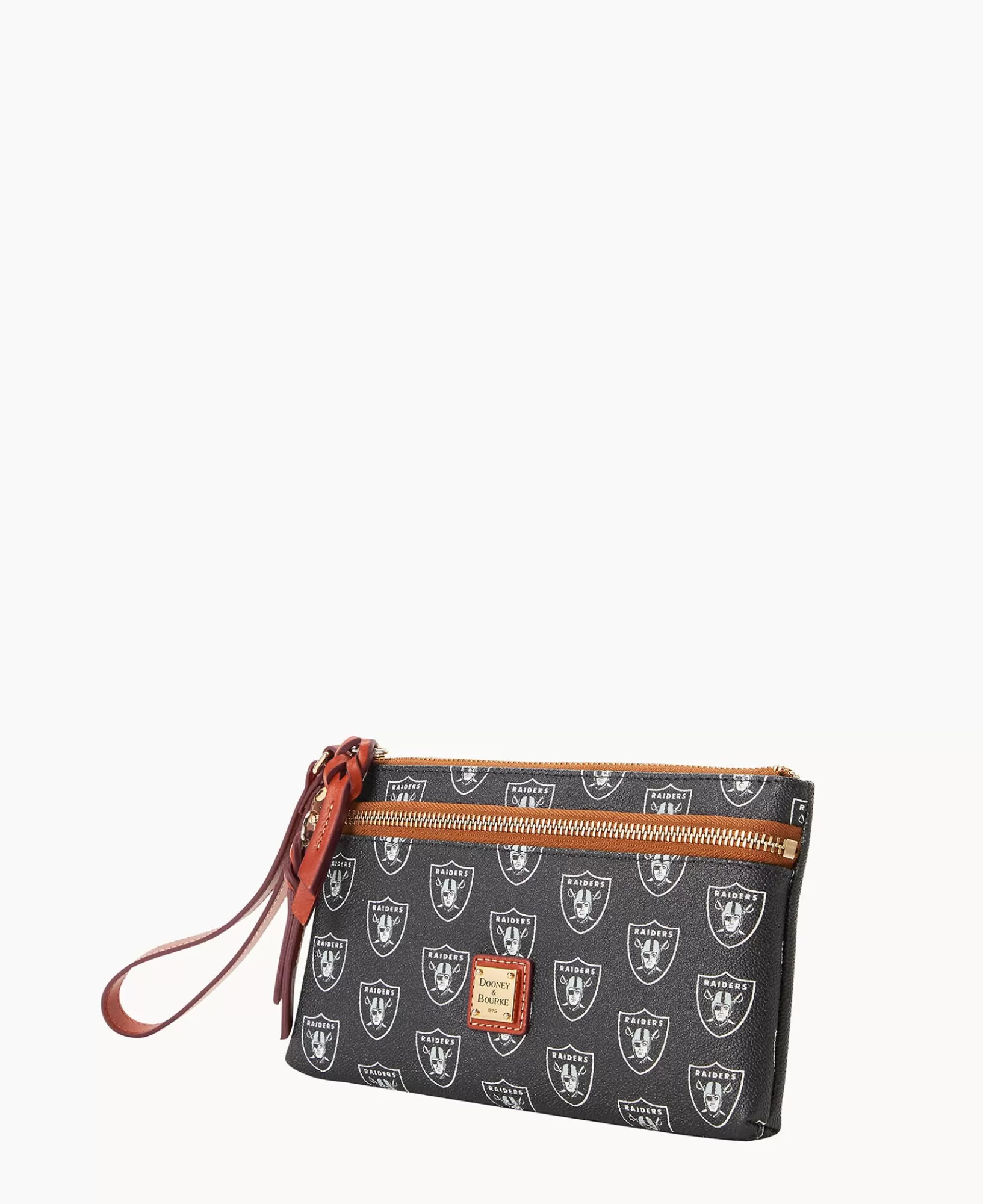 Wristlets | Wallets>Dooney & Bourke NFL Raiders Double Zip Wristlet Black