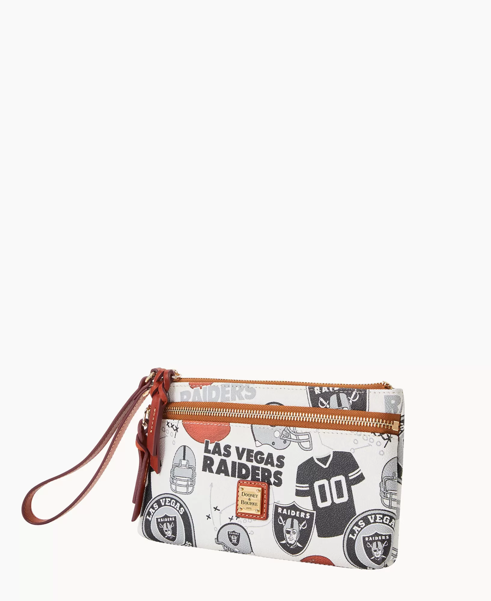 Wristlets | Wallets>Dooney & Bourke NFL Raiders Double Zip Wristlet WhiteMulti