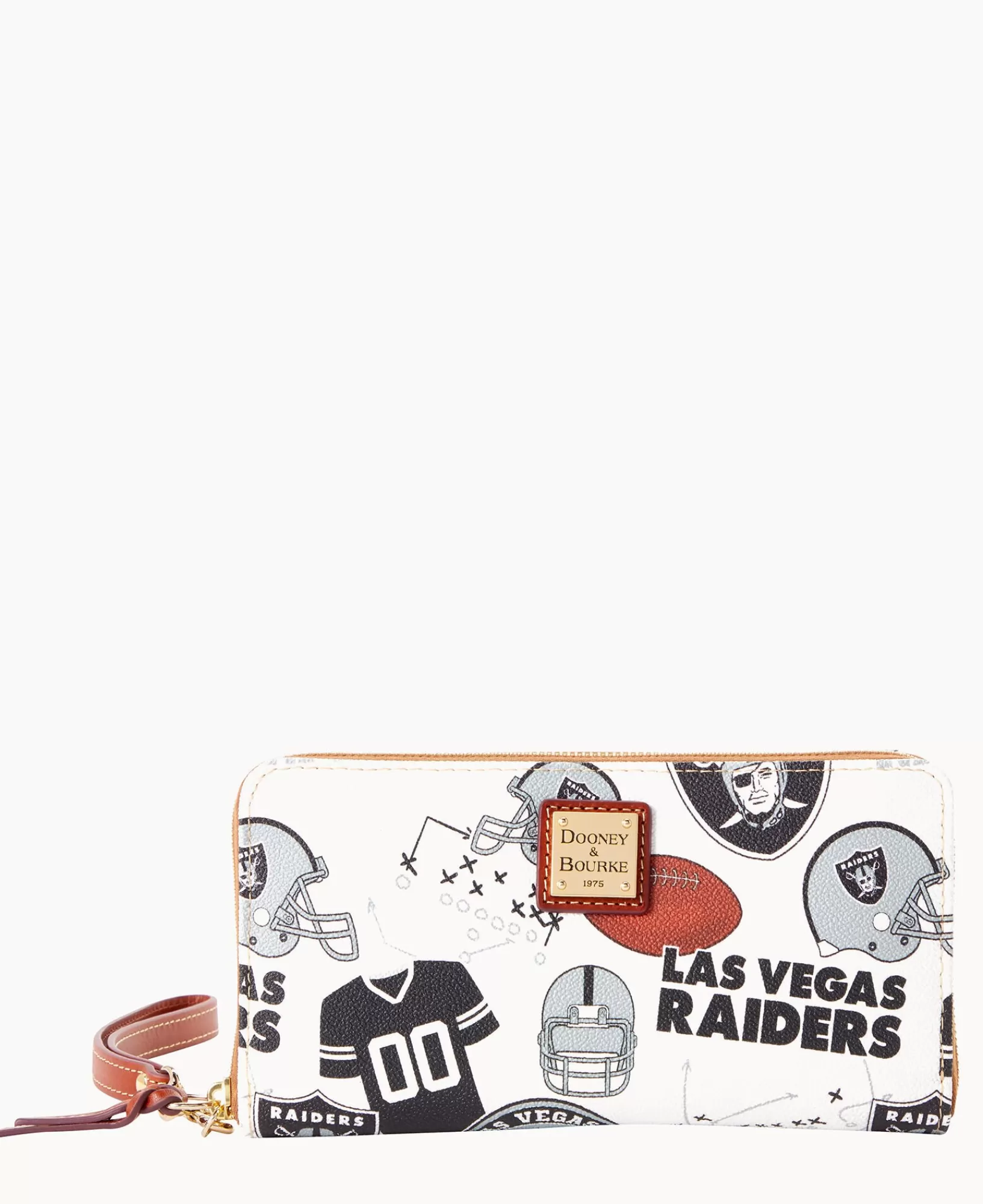 Wristlets | Wallets>Dooney & Bourke NFL Raiders Large Zip Around Wristlet WhiteMulti