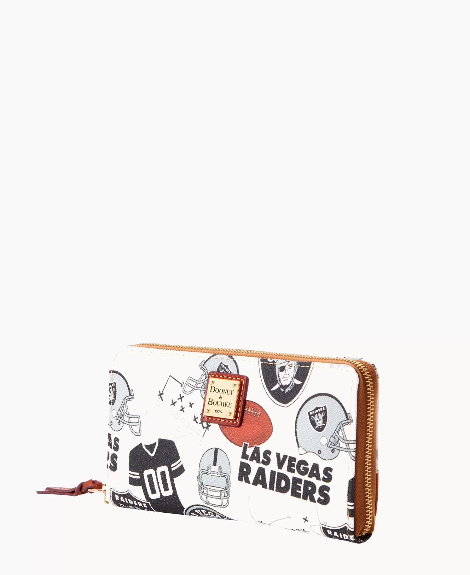 Wristlets | Wallets>Dooney & Bourke NFL Raiders Large Zip Around Wristlet WhiteMulti