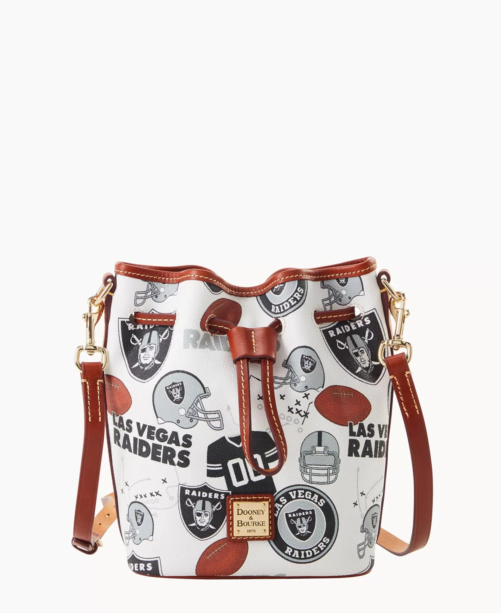 Shoulder Bags | Crossbodies>Dooney & Bourke NFL Raiders Small Drawstring WhiteMulti