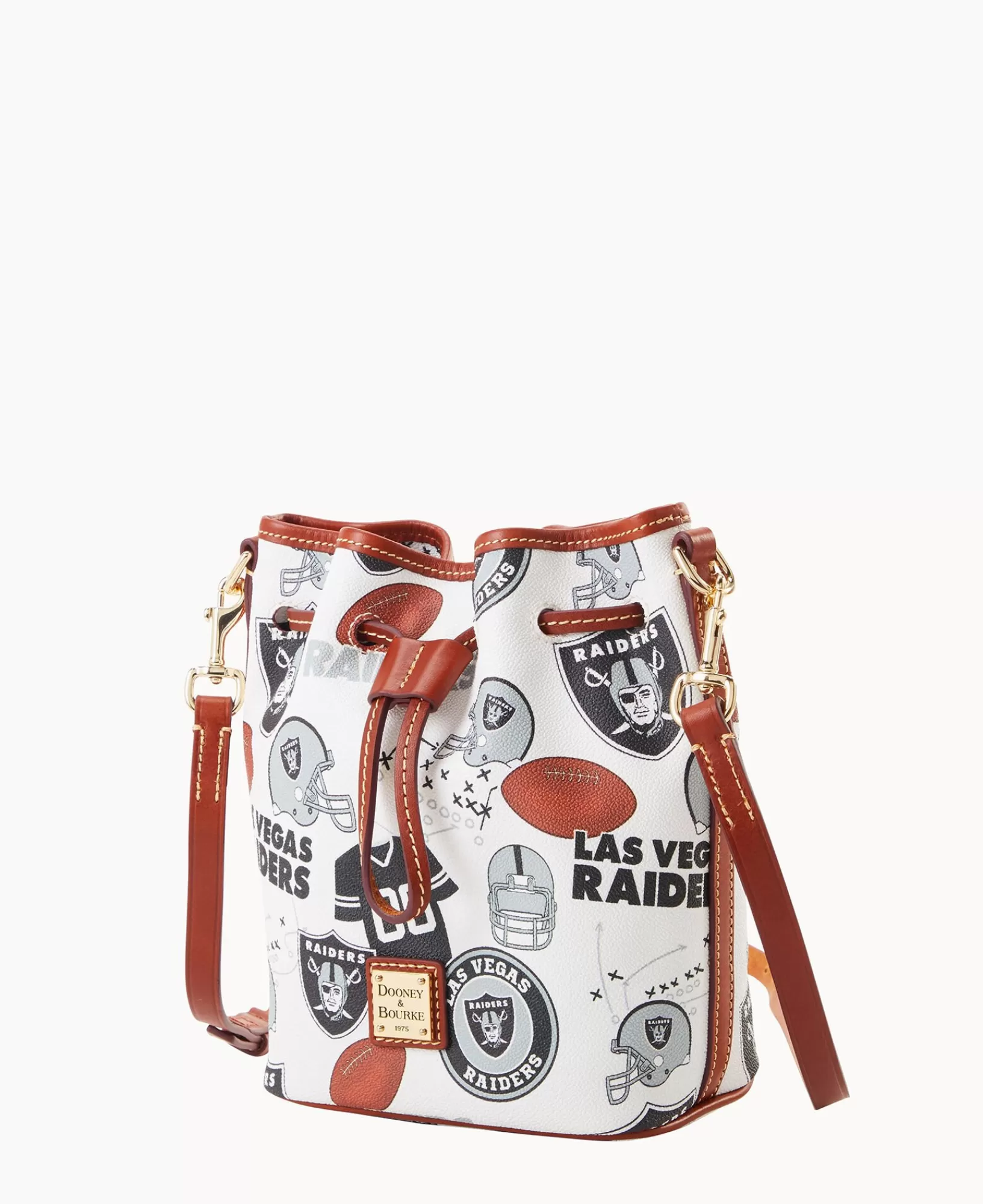 Shoulder Bags | Crossbodies>Dooney & Bourke NFL Raiders Small Drawstring WhiteMulti