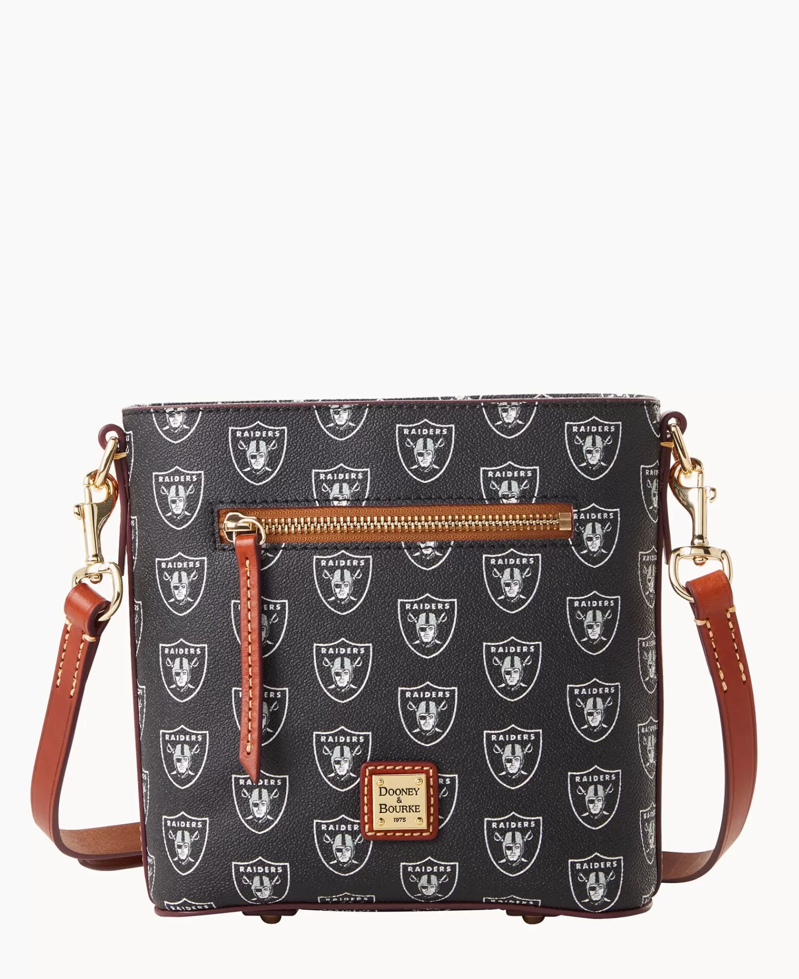 Shoulder Bags | Crossbodies>Dooney & Bourke NFL Raiders Small Zip Crossbody Black