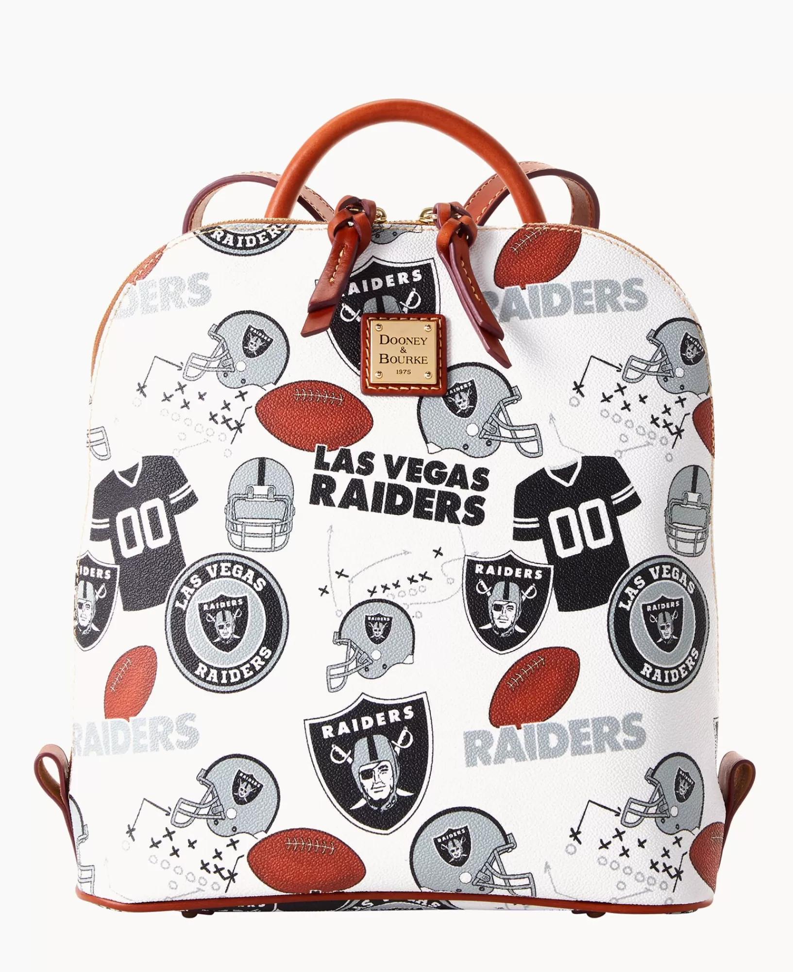 Backpacks>Dooney & Bourke NFL Raiders Zip Pod Backpack WhiteMulti