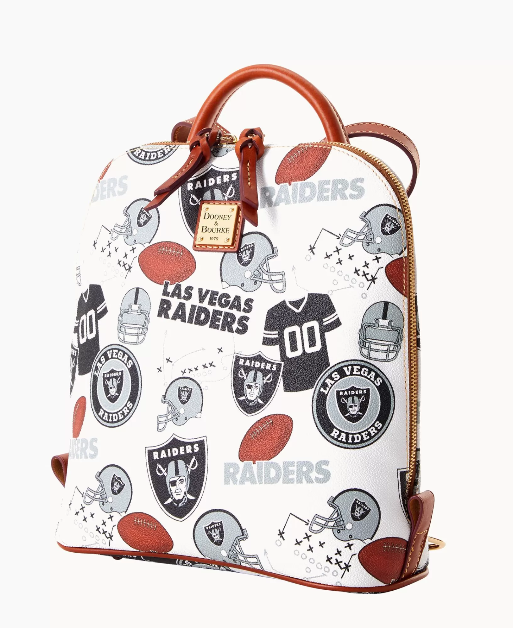 Backpacks>Dooney & Bourke NFL Raiders Zip Pod Backpack WhiteMulti