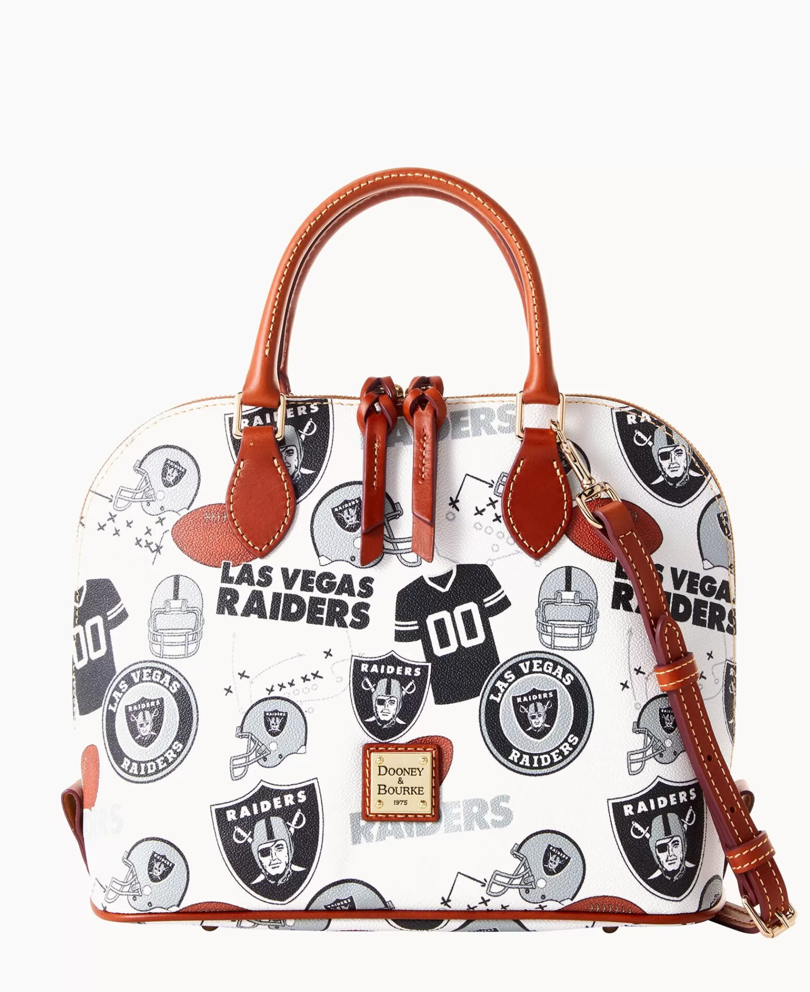 Shoulder Bags | Crossbodies>Dooney & Bourke NFL Raiders Zip Zip Satchel WhiteMulti