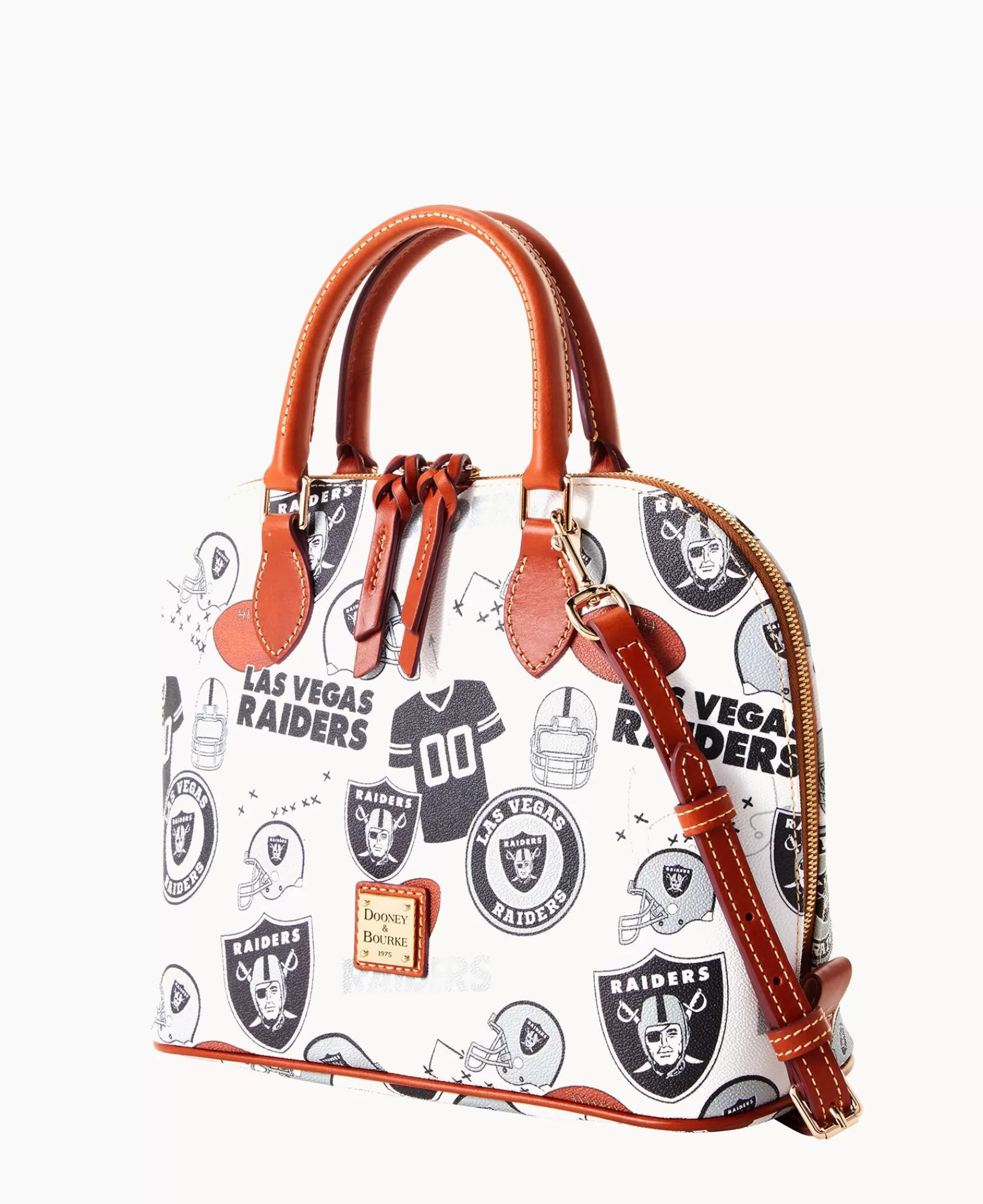 Shoulder Bags | Crossbodies>Dooney & Bourke NFL Raiders Zip Zip Satchel WhiteMulti