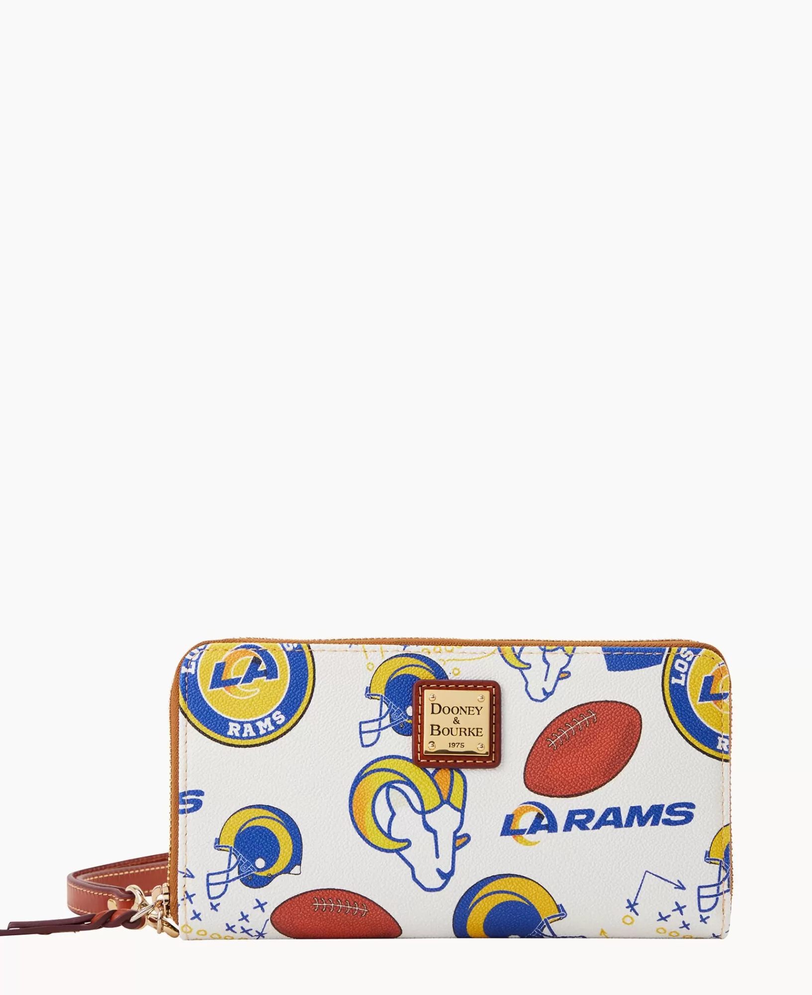 Wristlets | Wallets>Dooney & Bourke NFL Rams Large Zip Around Wristlet WhiteMulti