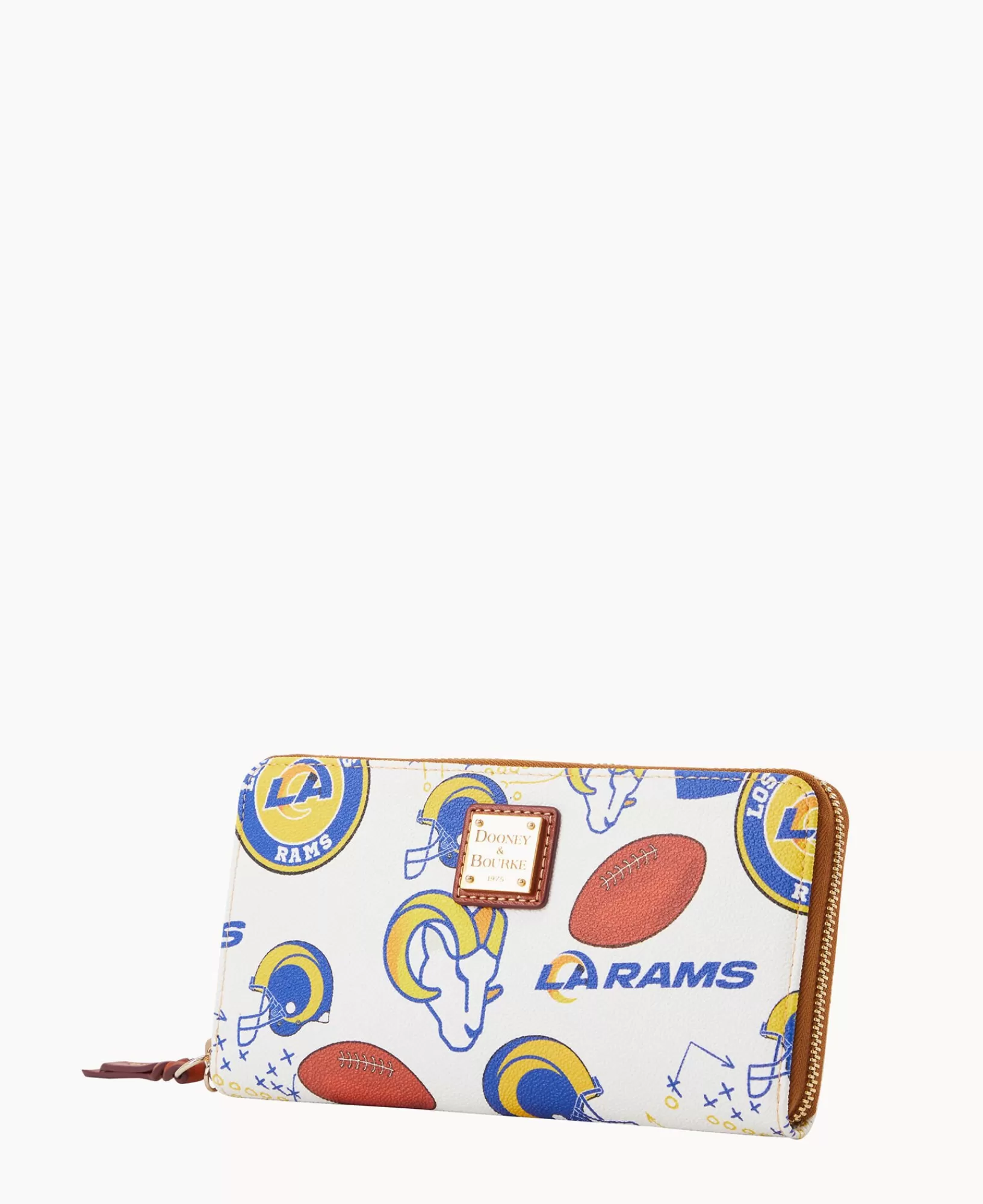 Wristlets | Wallets>Dooney & Bourke NFL Rams Large Zip Around Wristlet WhiteMulti