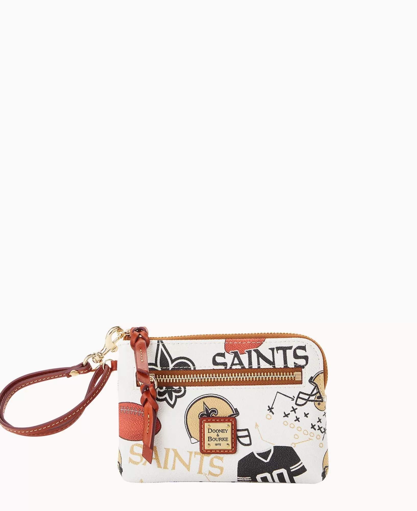 Wristlets | Wallets>Dooney & Bourke NFL Saints Zip Around Wristlet WhiteMulti