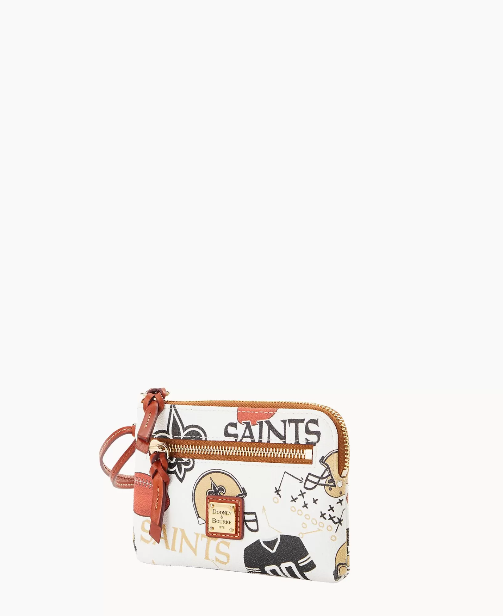 Wristlets | Wallets>Dooney & Bourke NFL Saints Zip Around Wristlet WhiteMulti