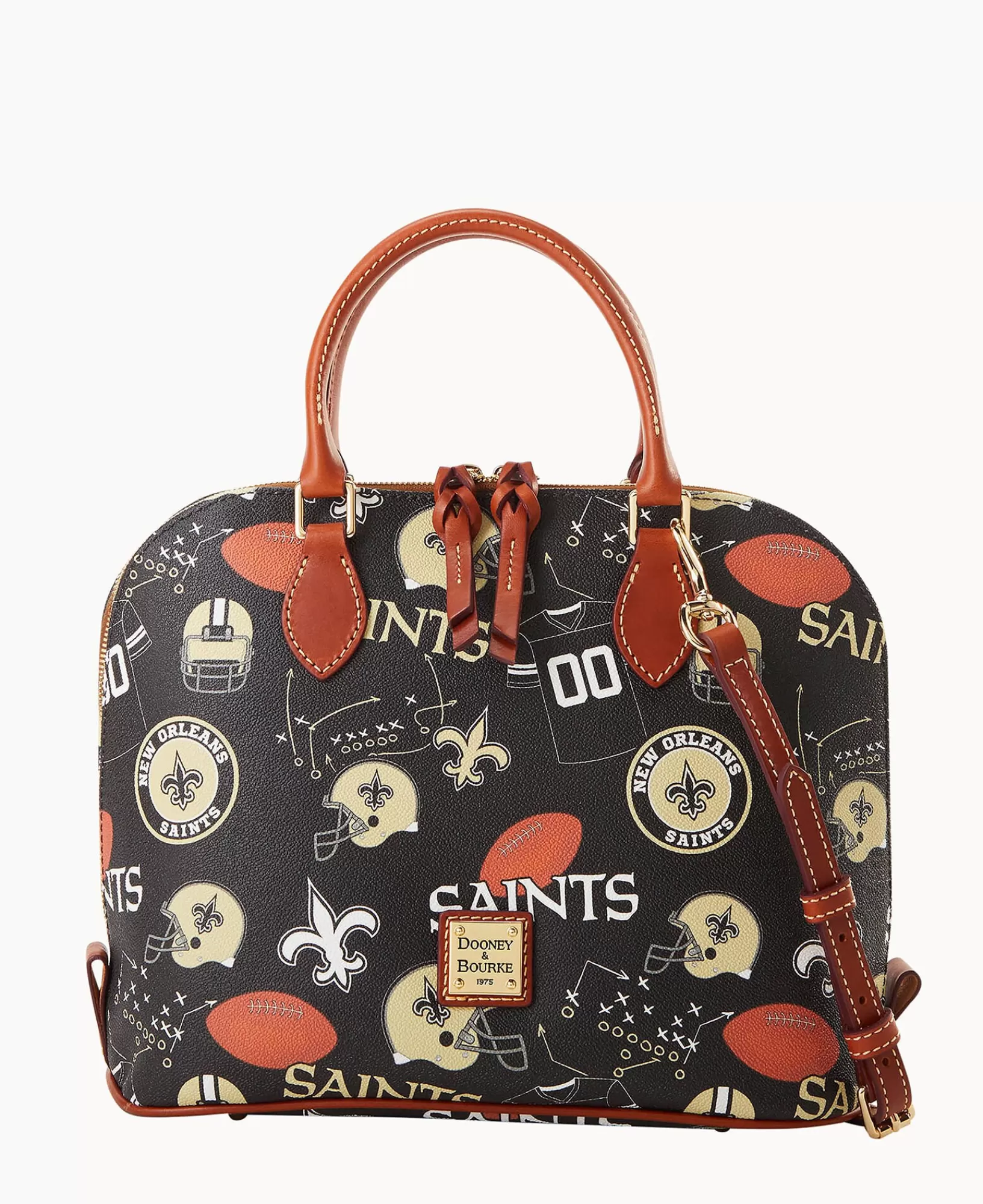 Shoulder Bags | Crossbodies>Dooney & Bourke NFL Saints Zip Zip Satchel Black