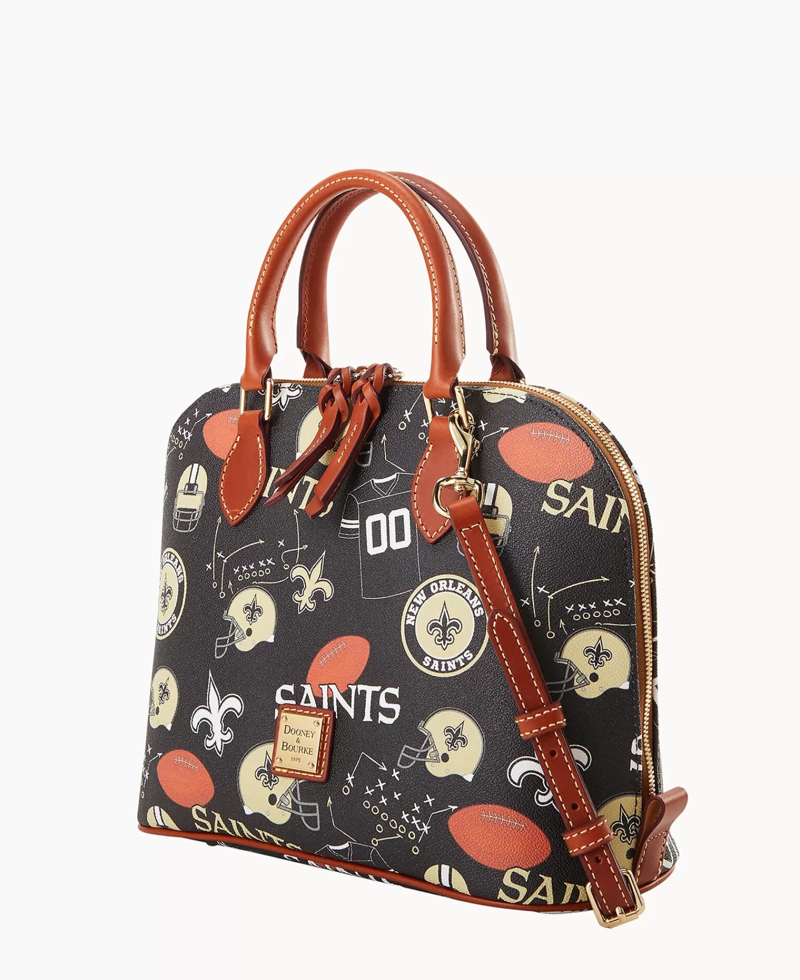 Shoulder Bags | Crossbodies>Dooney & Bourke NFL Saints Zip Zip Satchel Black