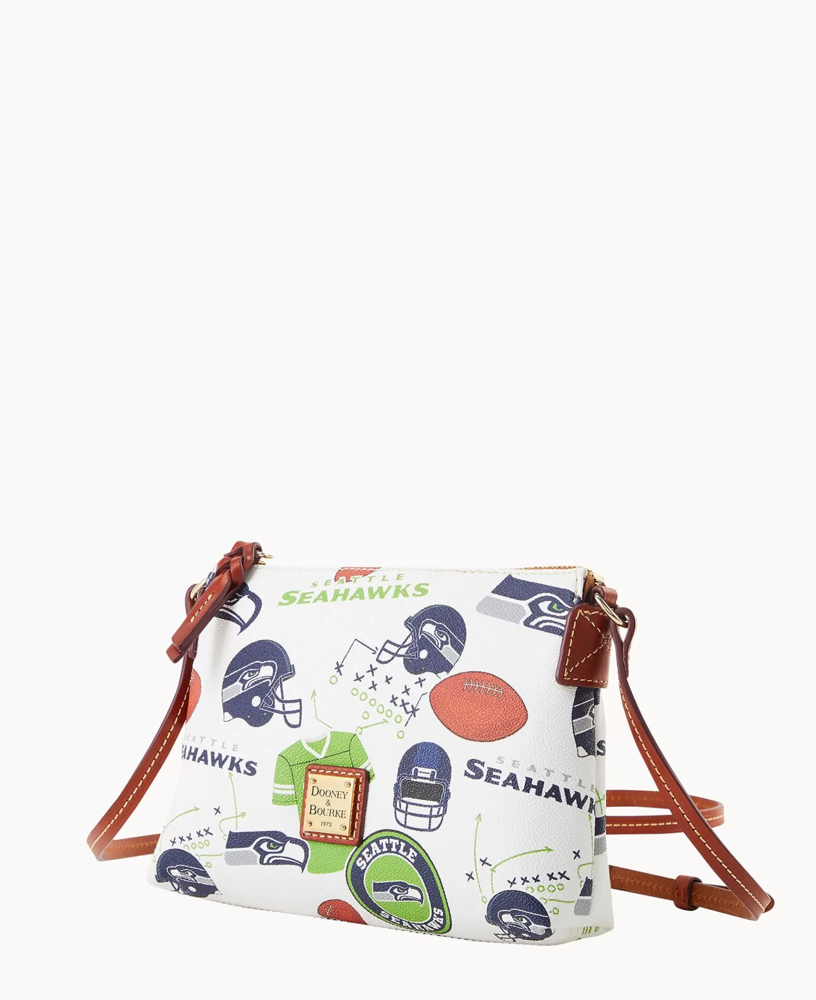 Shoulder Bags | Crossbodies>Dooney & Bourke NFL Seahawks Crossbody Pouchette WhiteMulti