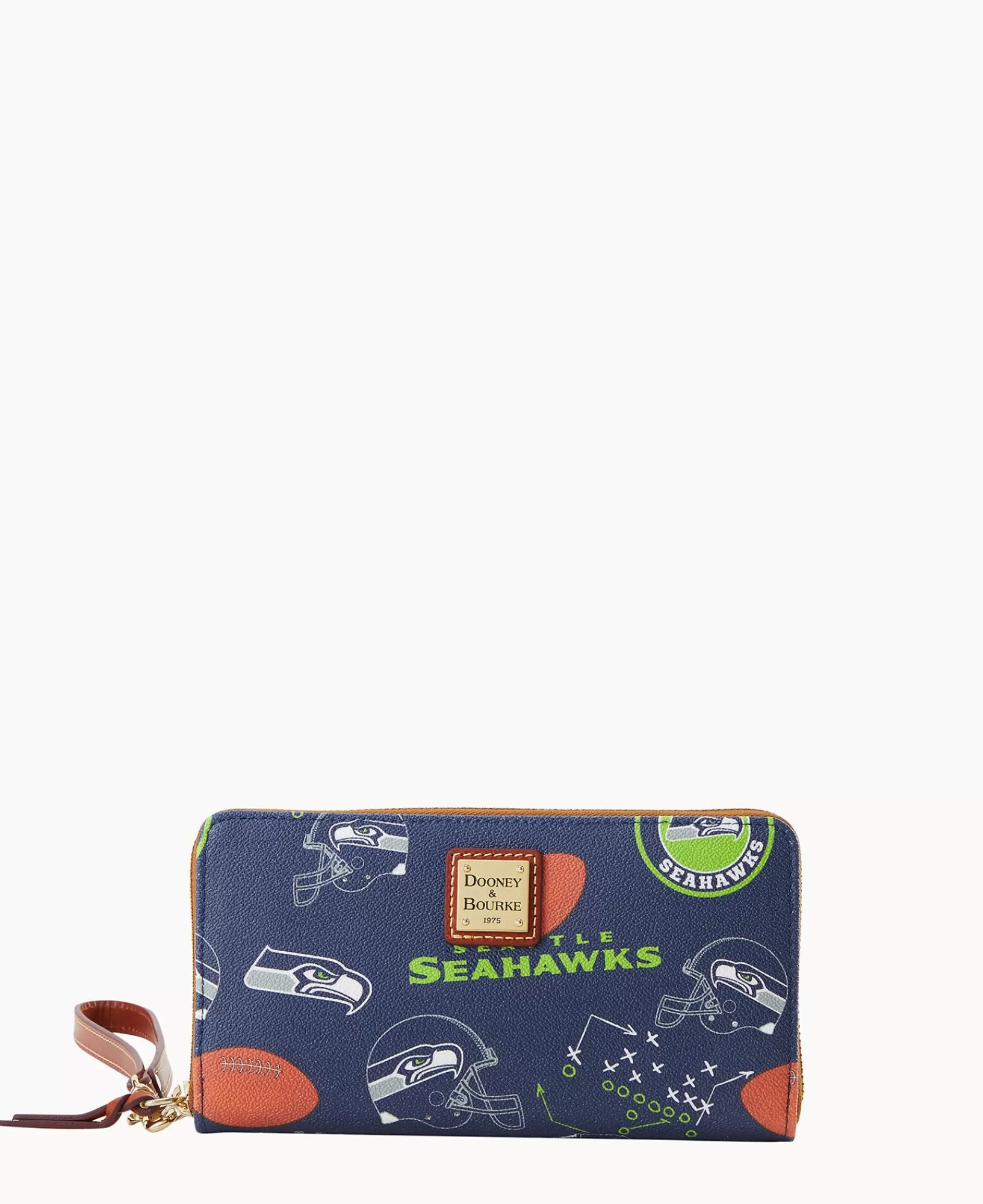 Wristlets | Wallets>Dooney & Bourke NFL Seahawks Large Zip Around Wristlet Navy